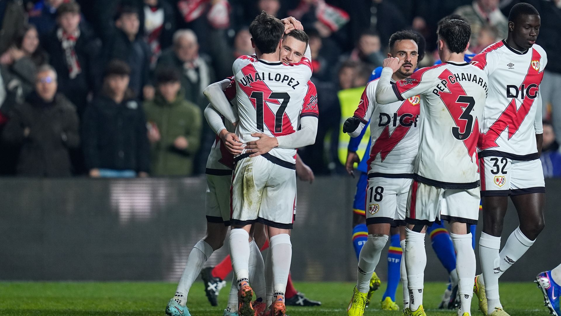 Los jugadores del Rayo Vallecano celebrando un gol en LALIGA EA Sports Los jugadores del Rayo Vallecano celebrando un gol en LALIGA EA Sports