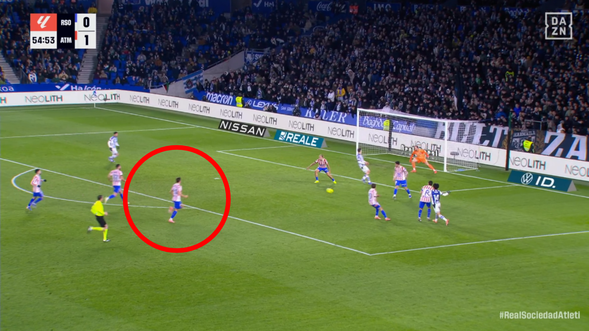 La llegada de Le Normand al gol de la Real Sociedad