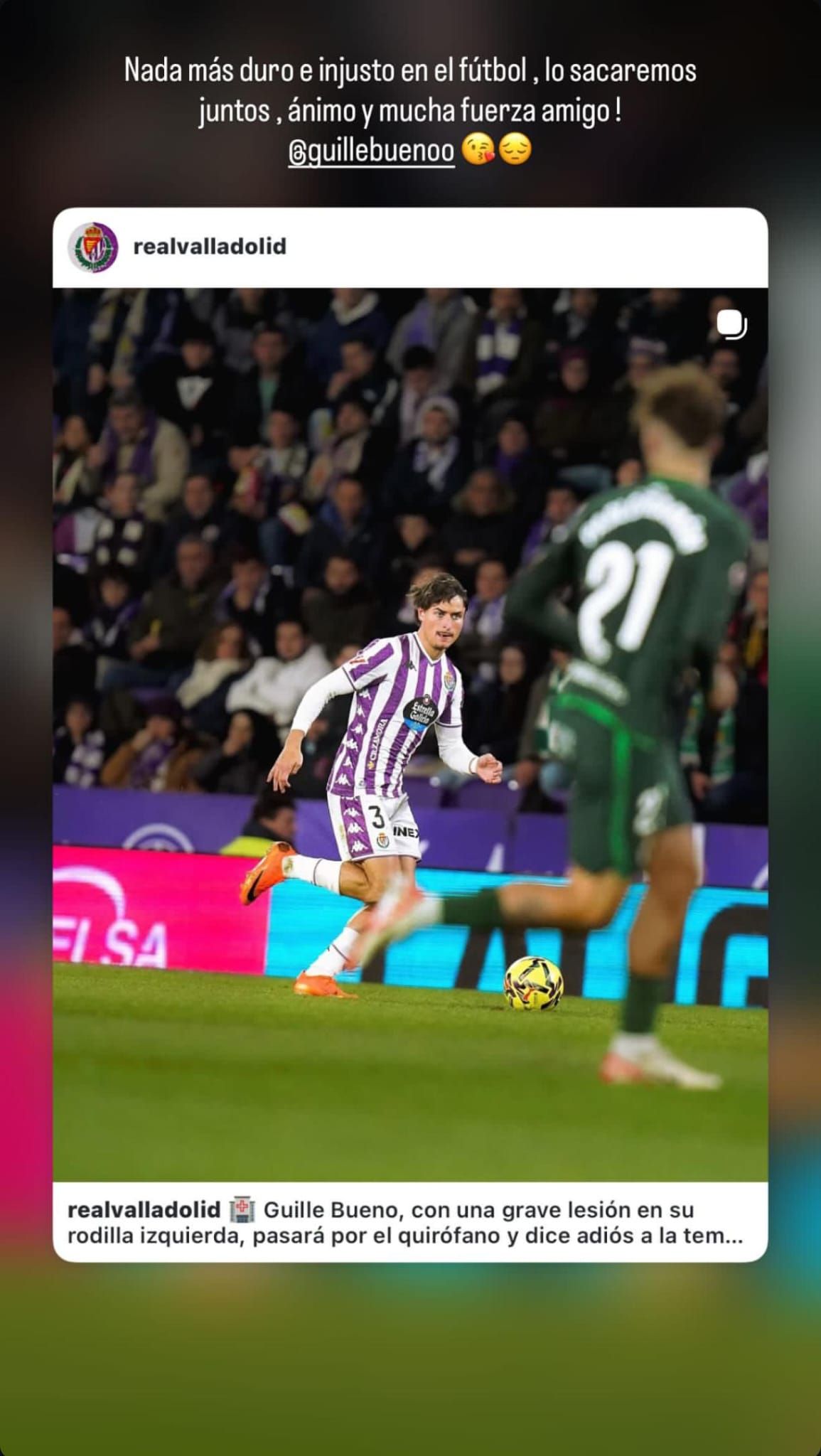 Trilli manda ánimos a su compañero Guille Bueno.