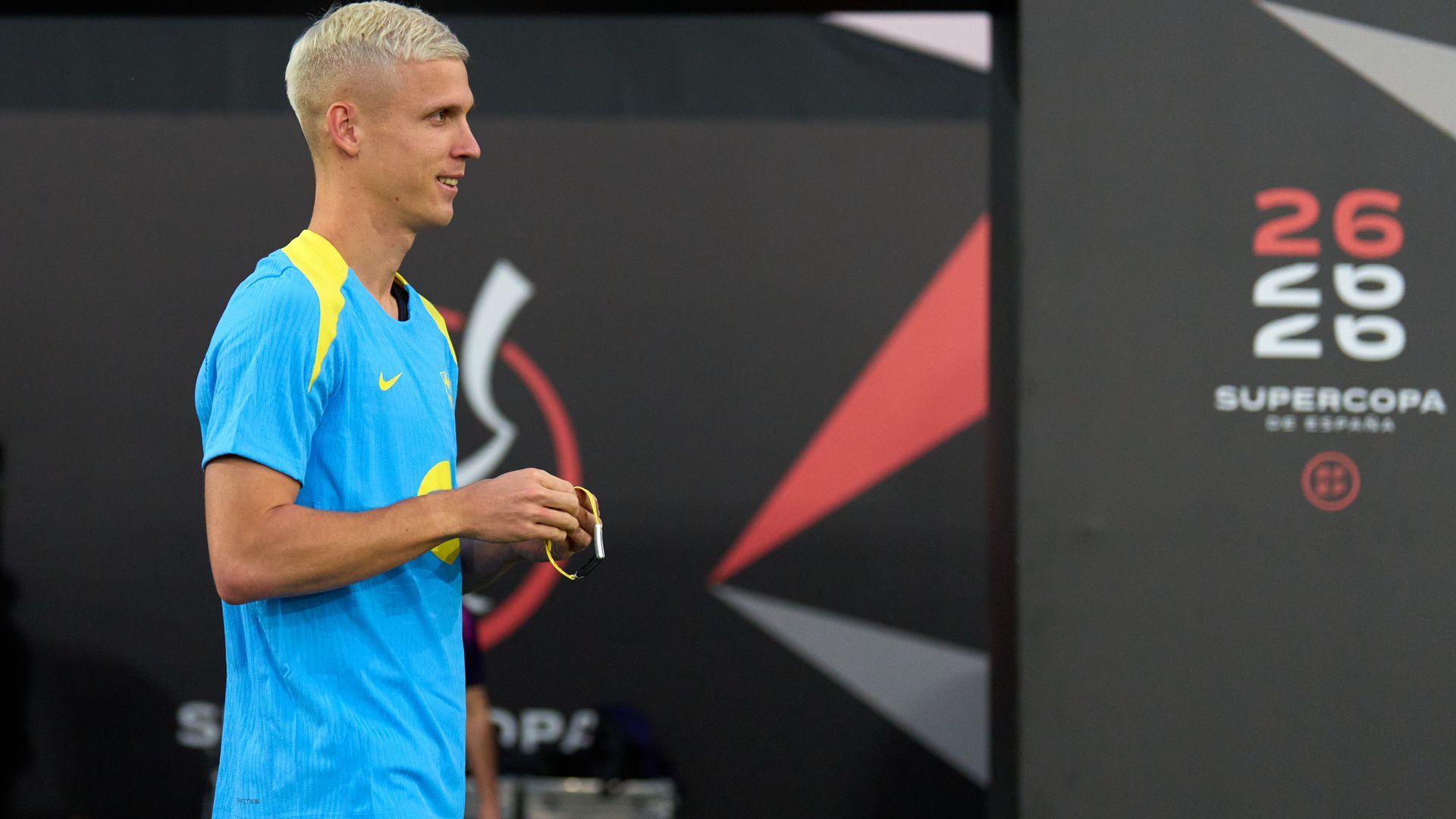Dani Olmo, durante un entrenamiento. Dani Olmo, durante un entrenamiento.
