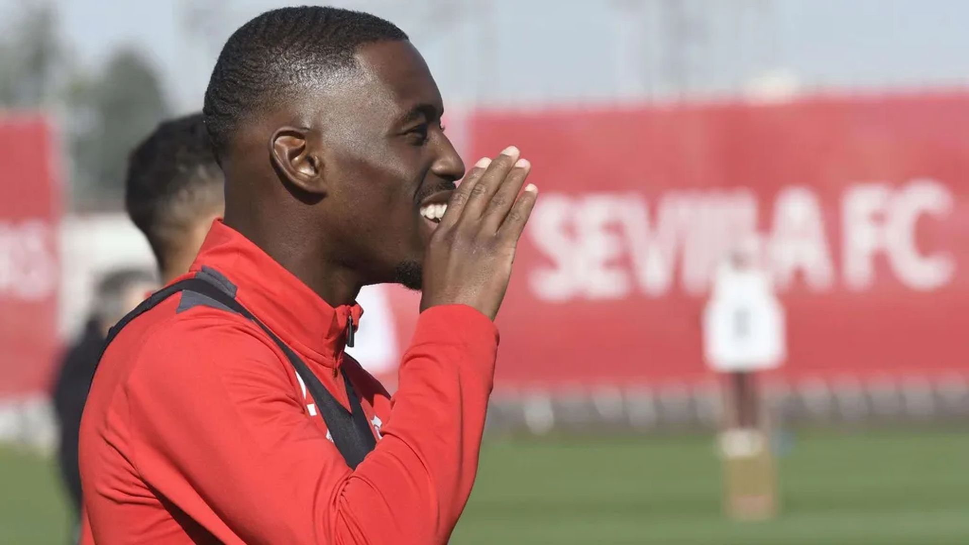Boubakary Soumaré, durante un entreno con el Sevilla. Boubakary Soumaré, durante un entreno con el Sevilla.