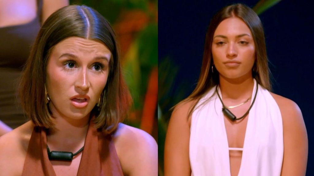 Cruce de reproches y gritos entre Sandra y Mara en la hoguera de solteras de 'La isla de las tentaciones 9': "¡'Bajunaca'!"