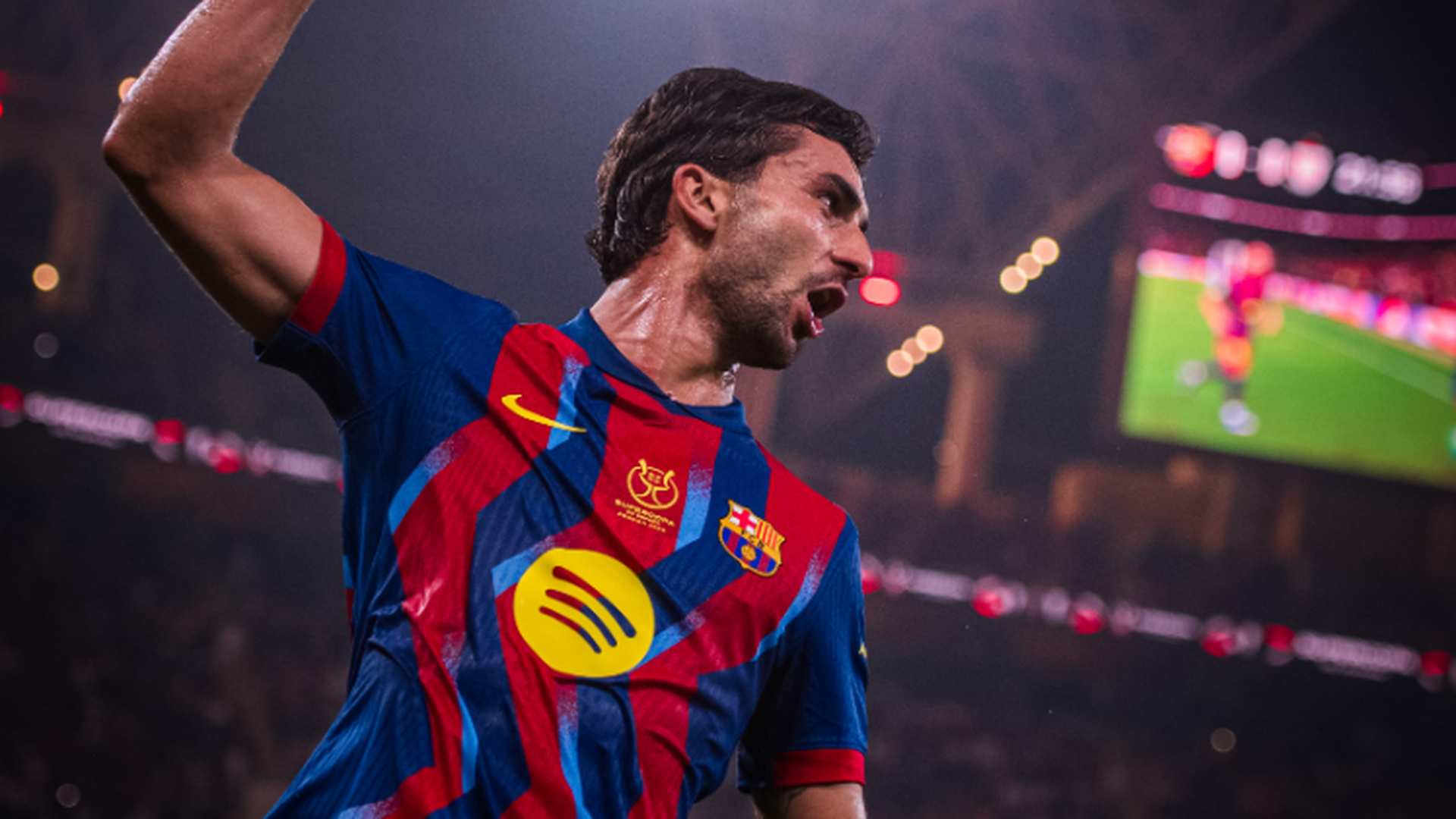 Ferran Torres celebra el gol ante el Athletic en la Supercopa