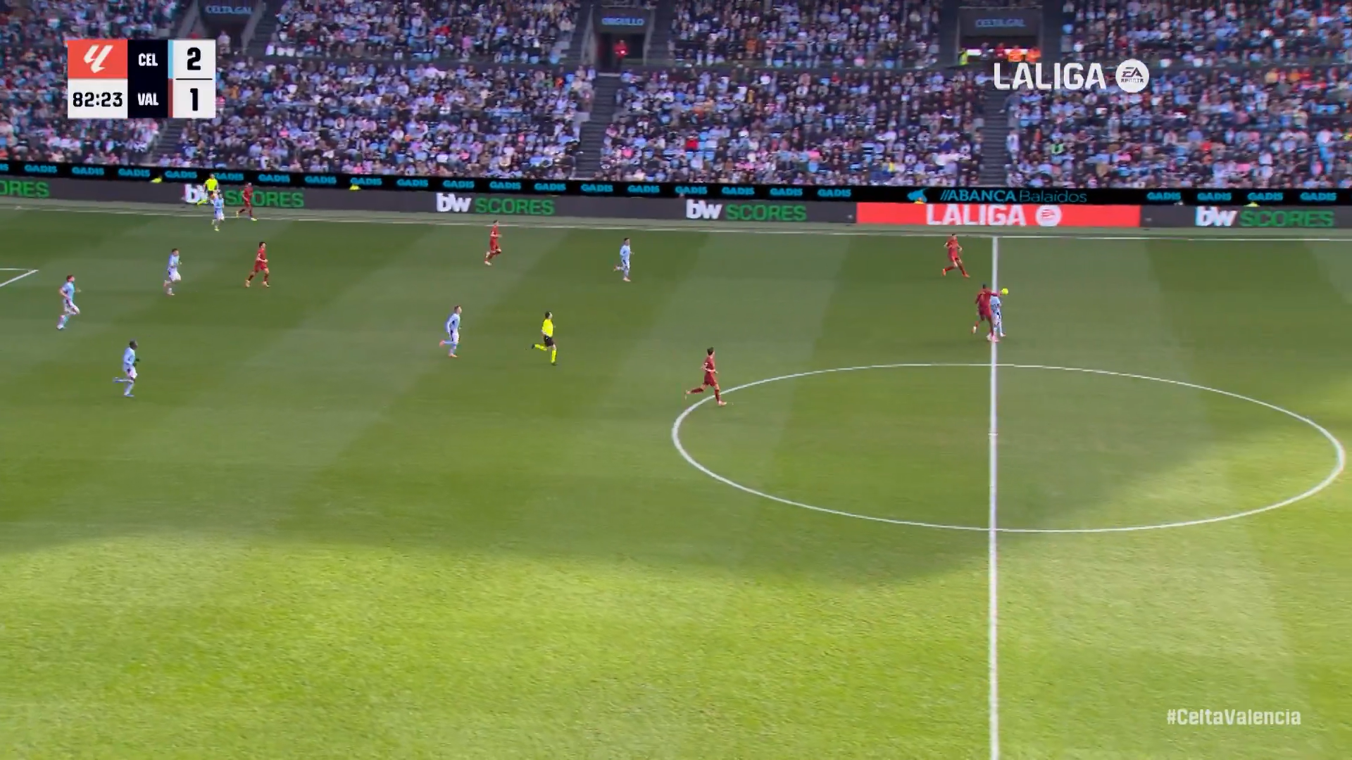 Jugada del Celta-Valencia de la jornada 18