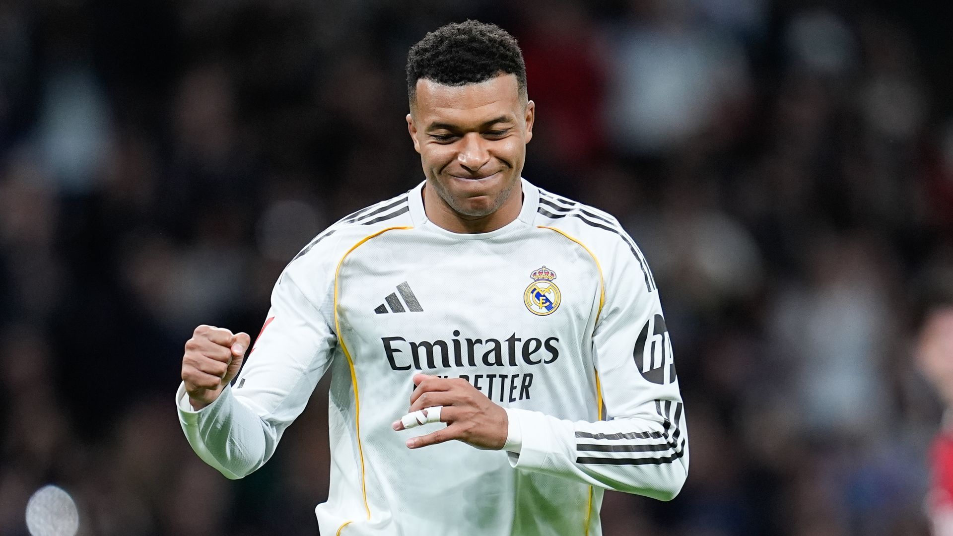 Kylian Mbappé en el último partido del Real Madrid