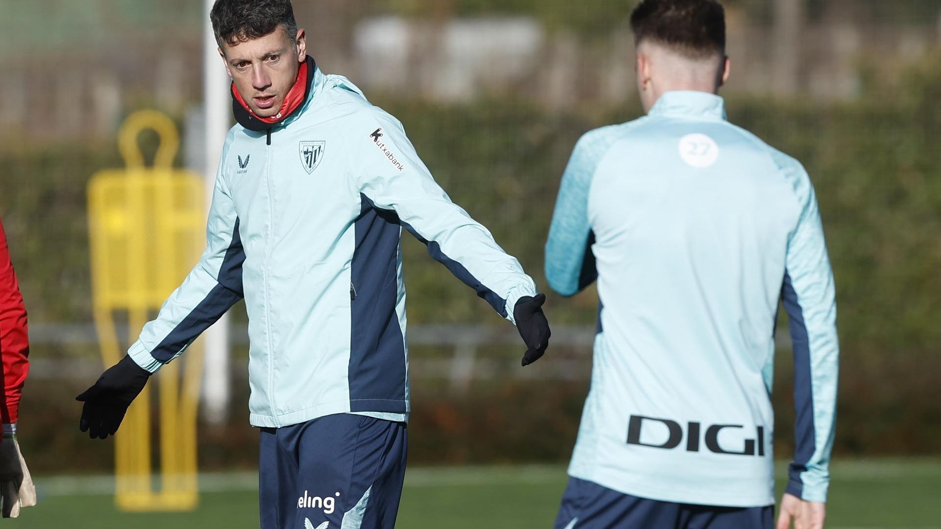Mikel Vesga, en un entrenamiento del Athletic en Arabia Saudí