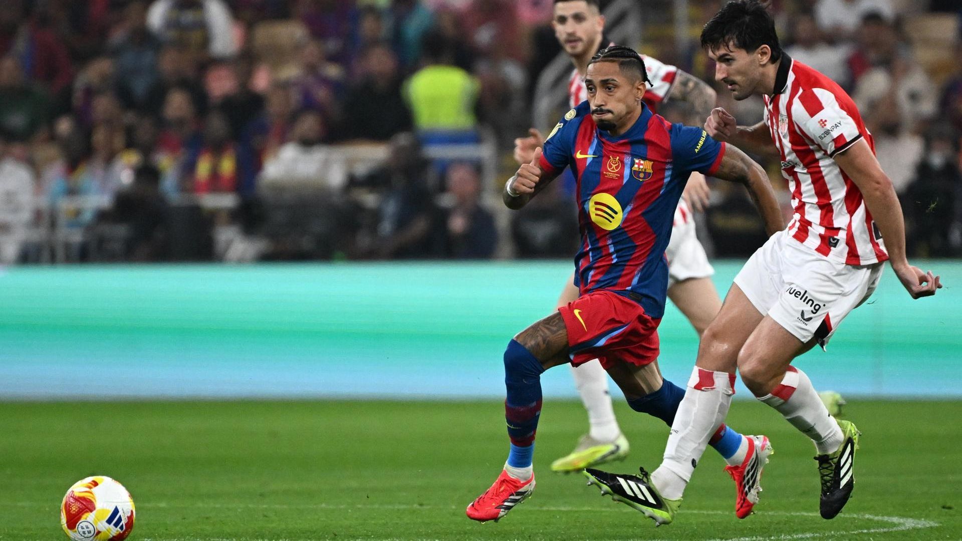 Raphinha se ha exhibido ante el Athletic en la Supercopa