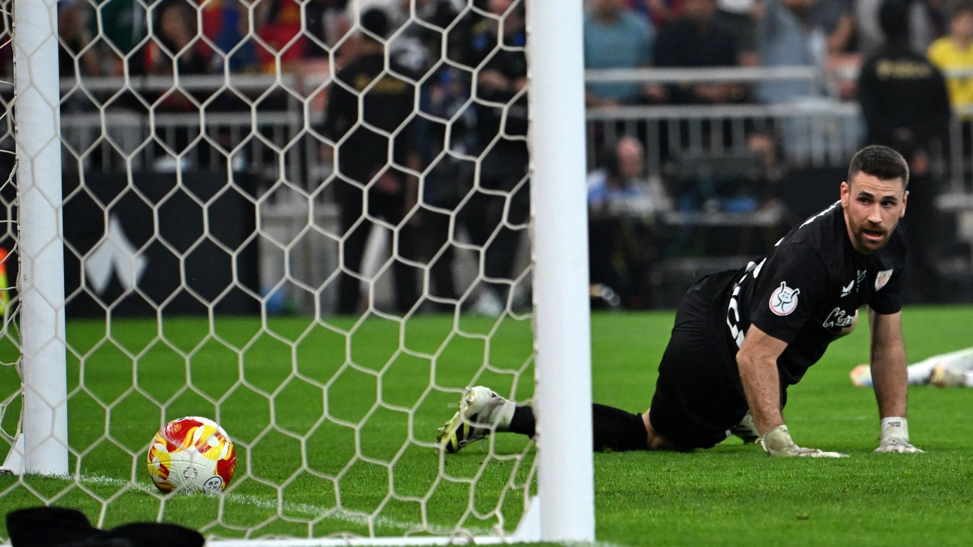 Unai Simón, durante el Barcelona - Athletic. Unai Simón, durante el Barcelona - Athletic.