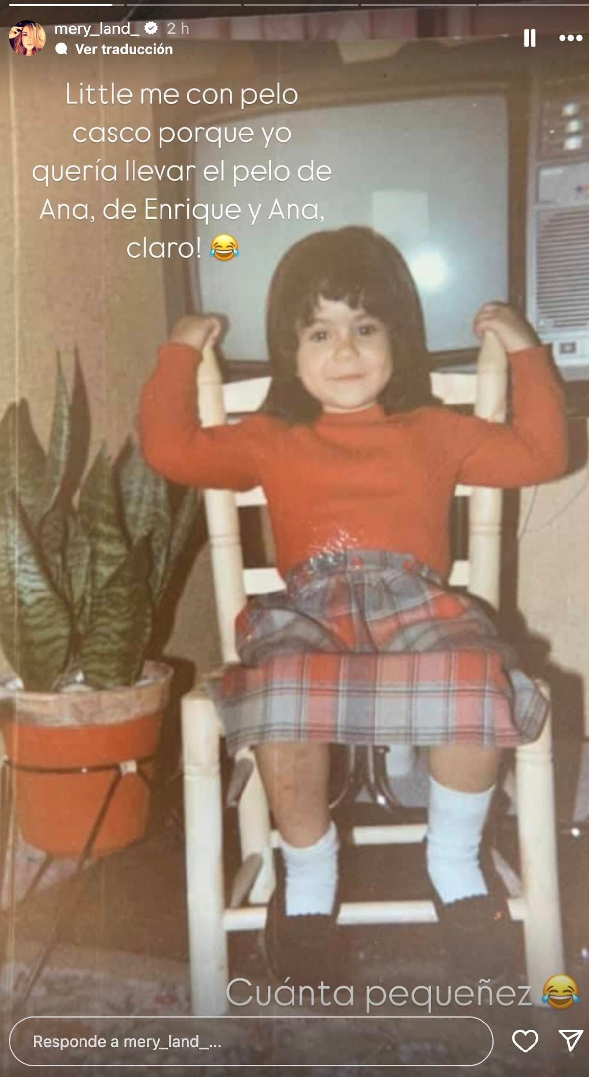 María José Campanario publicó una story con una imagen de su infancia