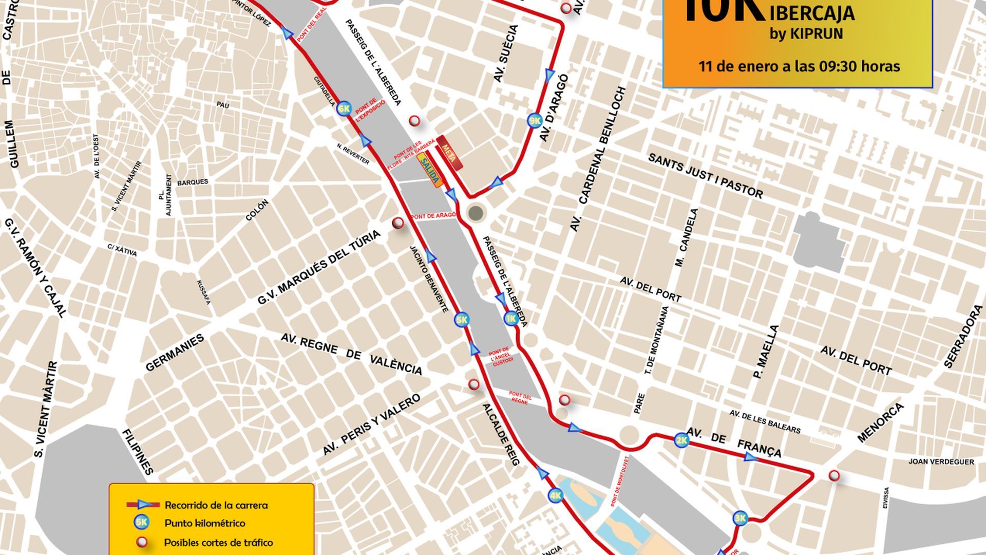 Recorrido del 10K Valencia