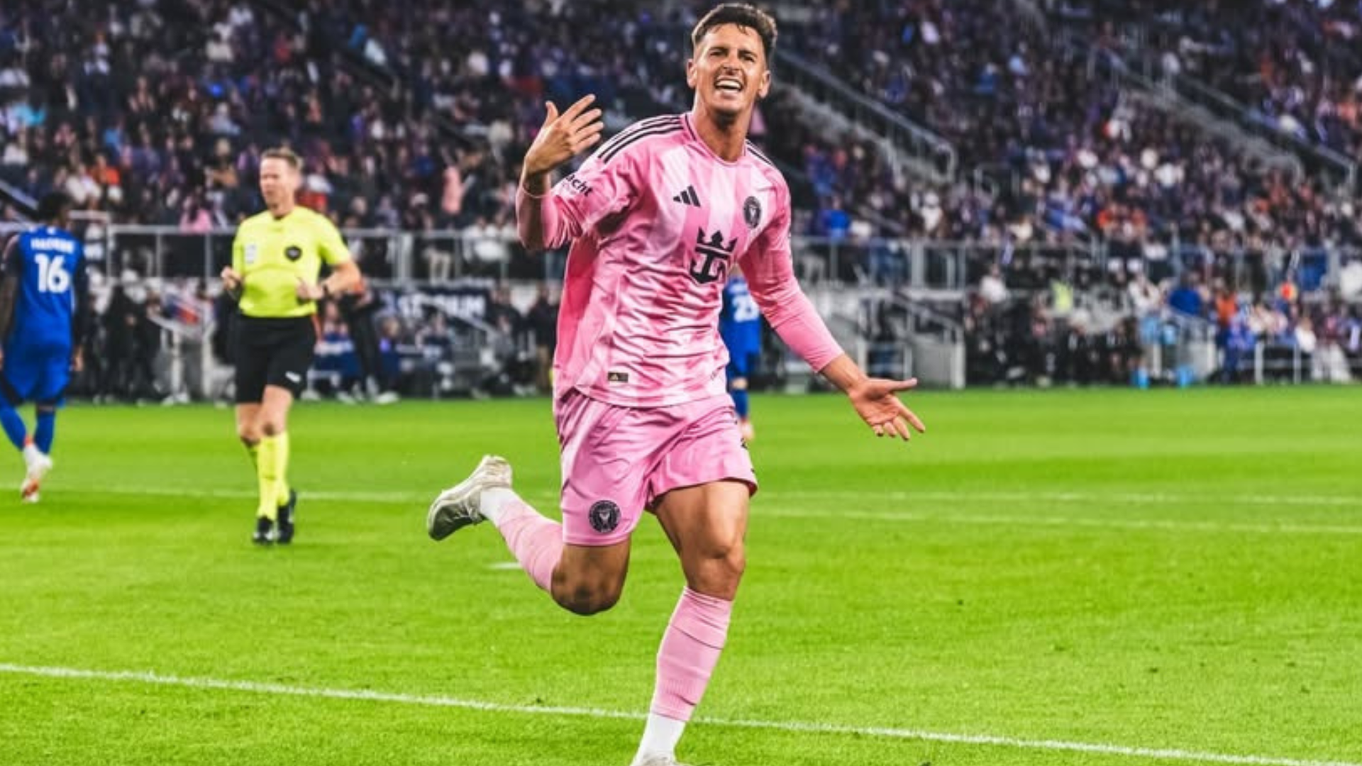 Tadeo Allende celebra un gol con el Inter de Miami Tadeo Allende celebra un gol con el Inter de Miami