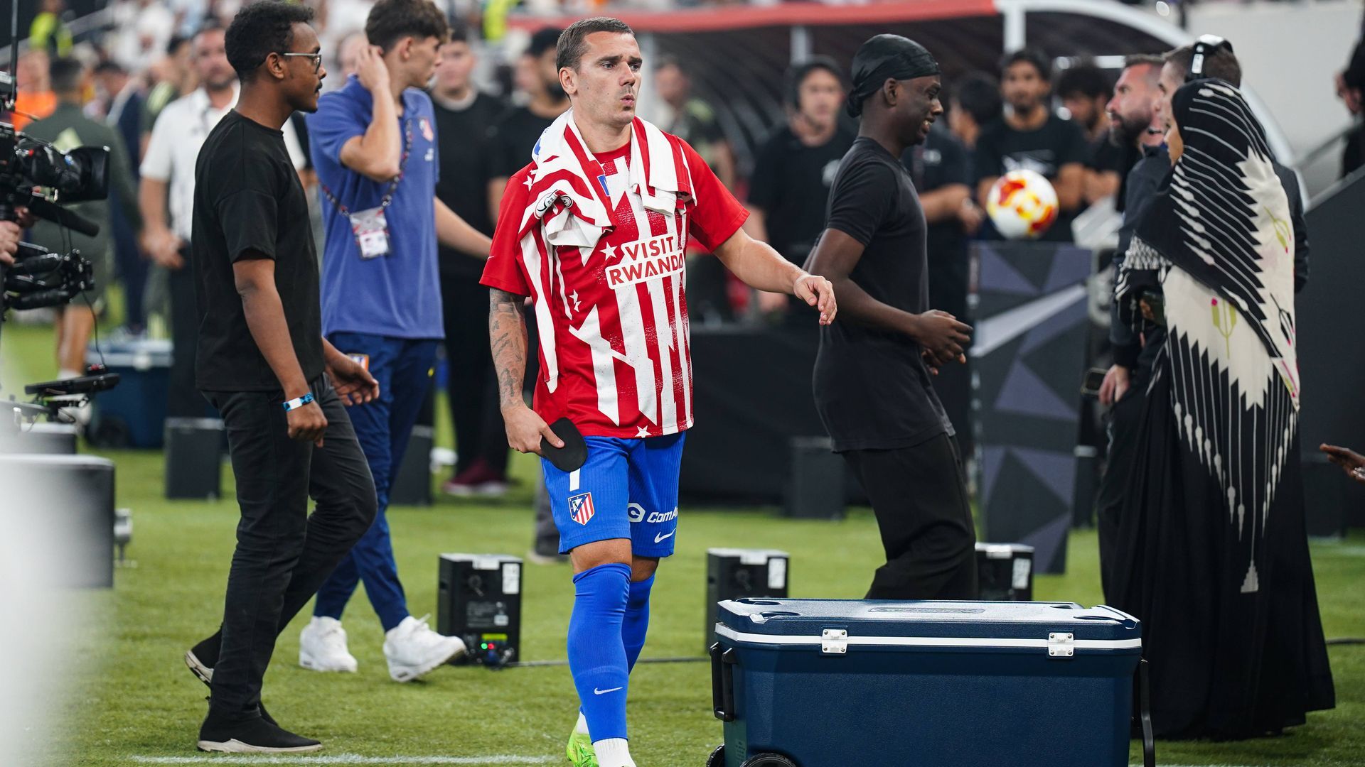 Griezmann, en la previa del Atlético-Real Madrid de Supercopa