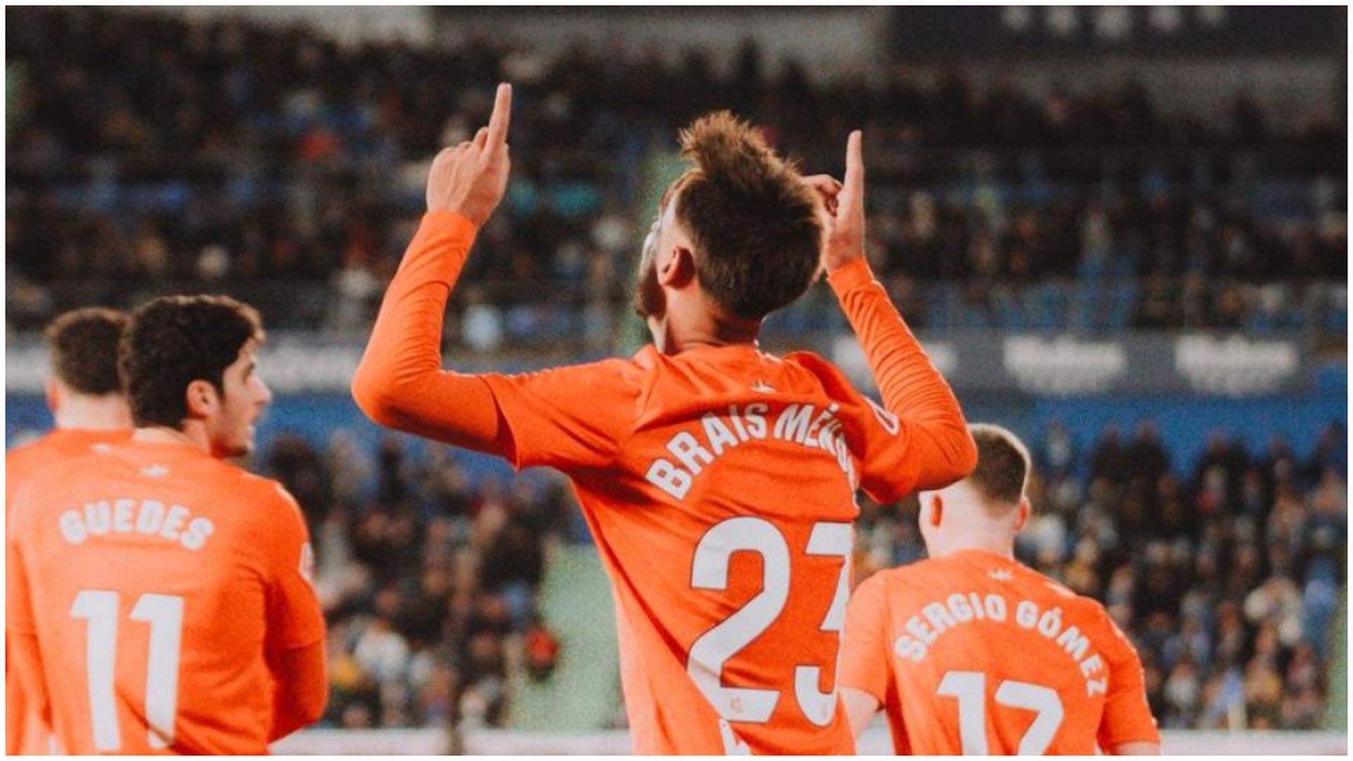Brais Méndez celebra el gol ante el Getafe