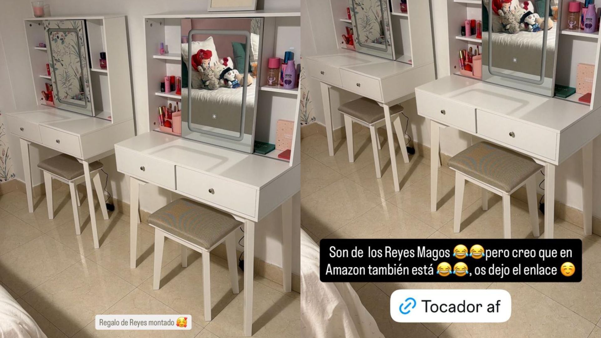 Irene Rosales abre las puertas de la habitación de sus hijas y presume de sus nuevos tocadores