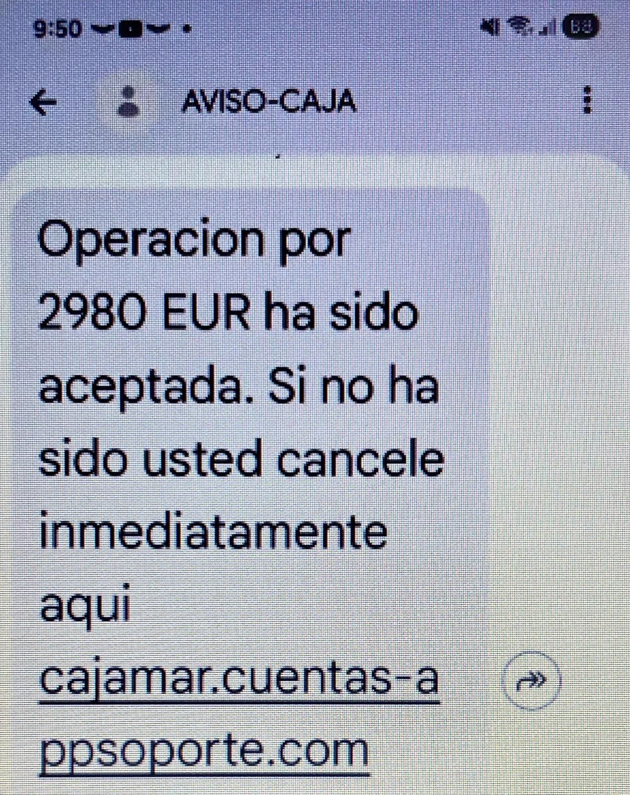 Un vecino de Fontanars denuncia una nueva estafa bancaria por SMS: "Aceptada la operación de 2.980 euros"