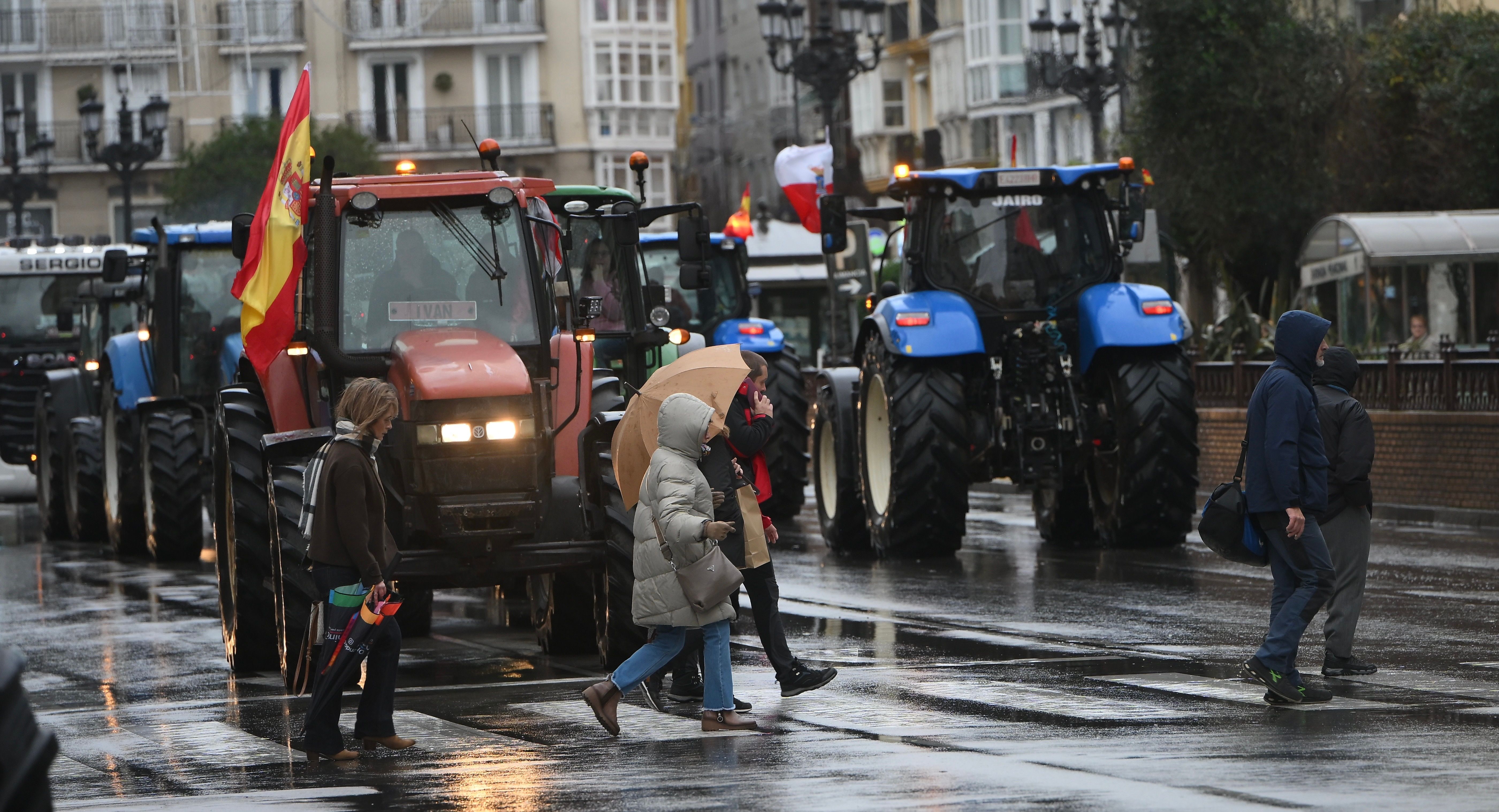 Protestas de tractores en Santander capital