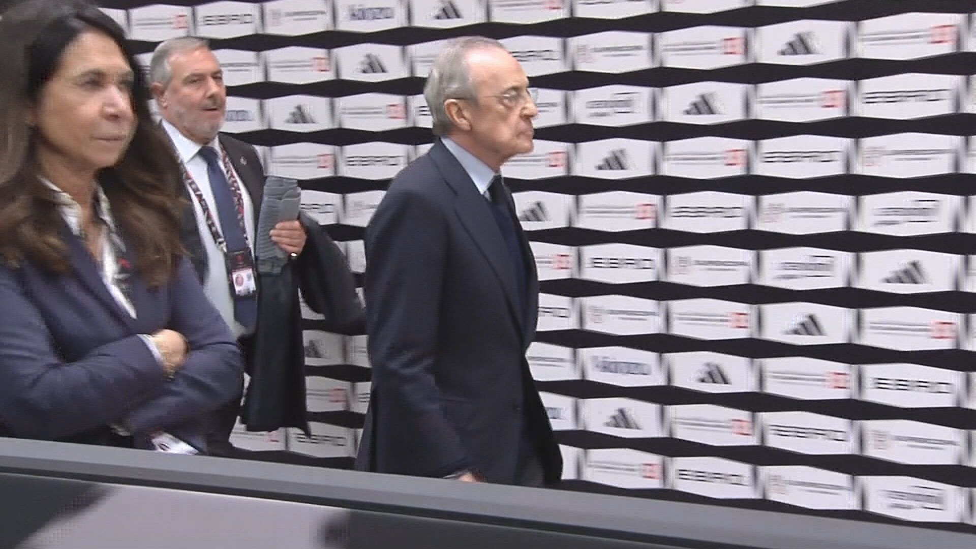 La seriedad de Florentino Pérez tras la Supercopa de España