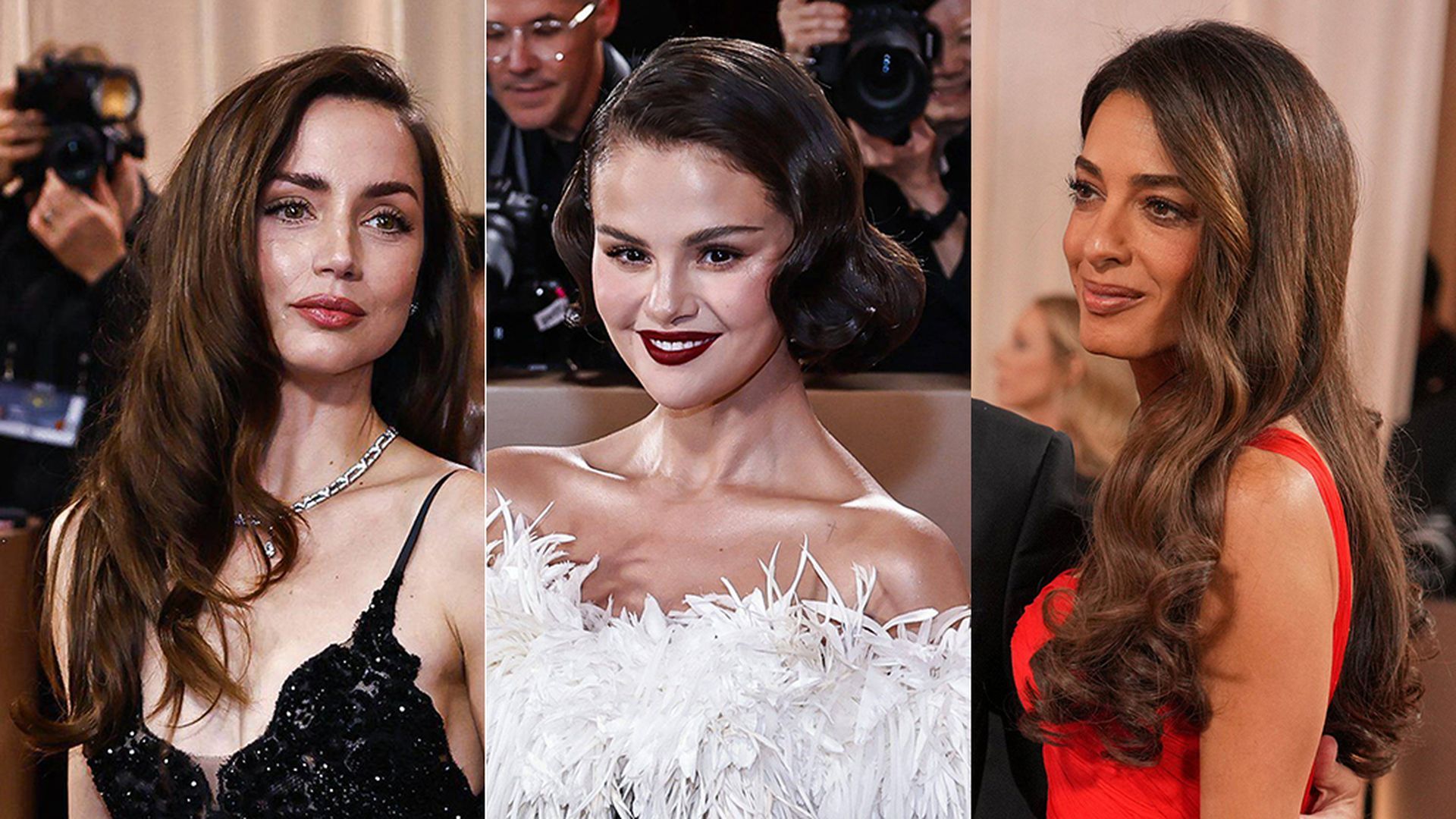 Ana de Armas, Selena Gomez y Amal Clooney con ondas glam
