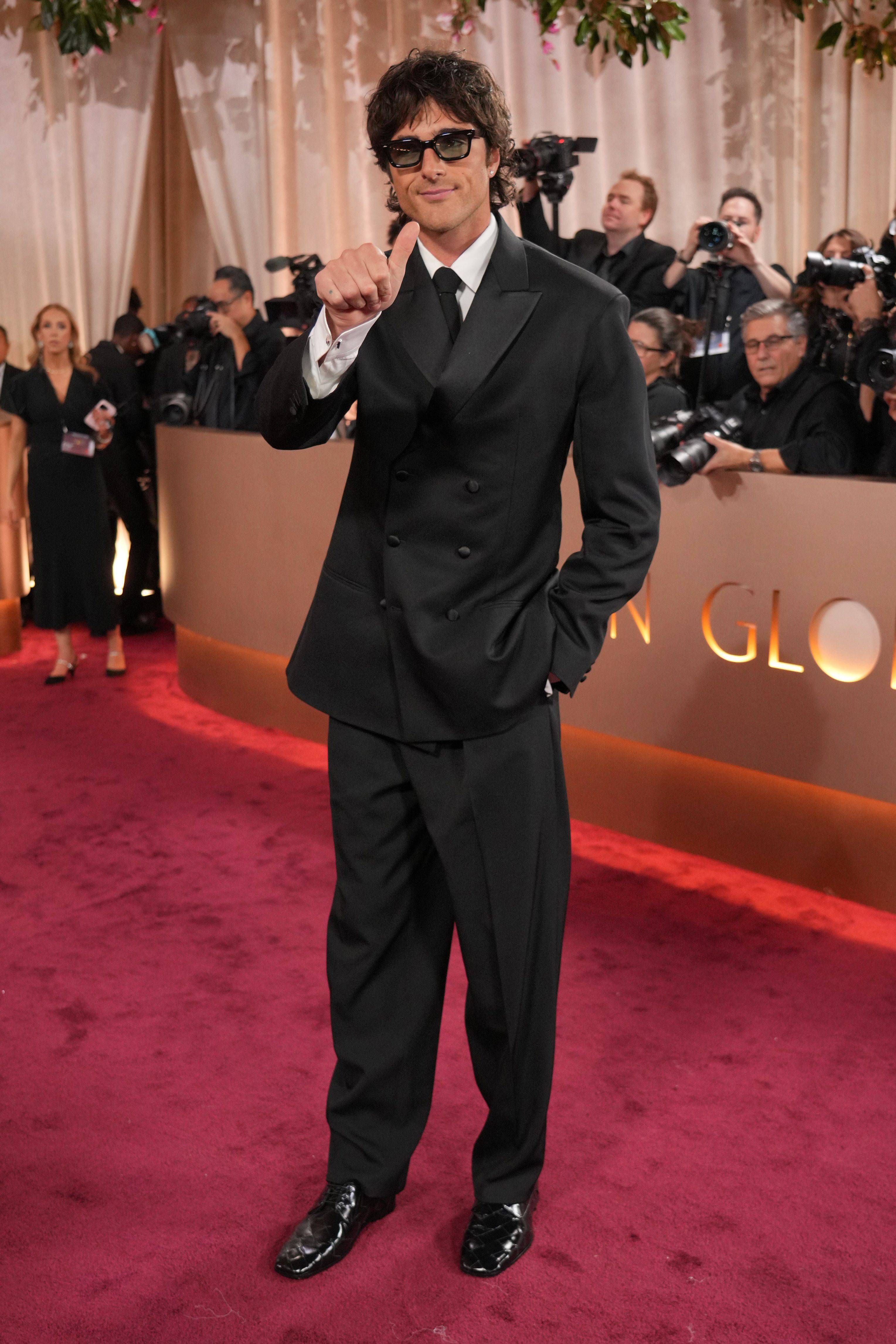 Jacob Elordi, en la alfombra roja de los Globos de Oro 2026