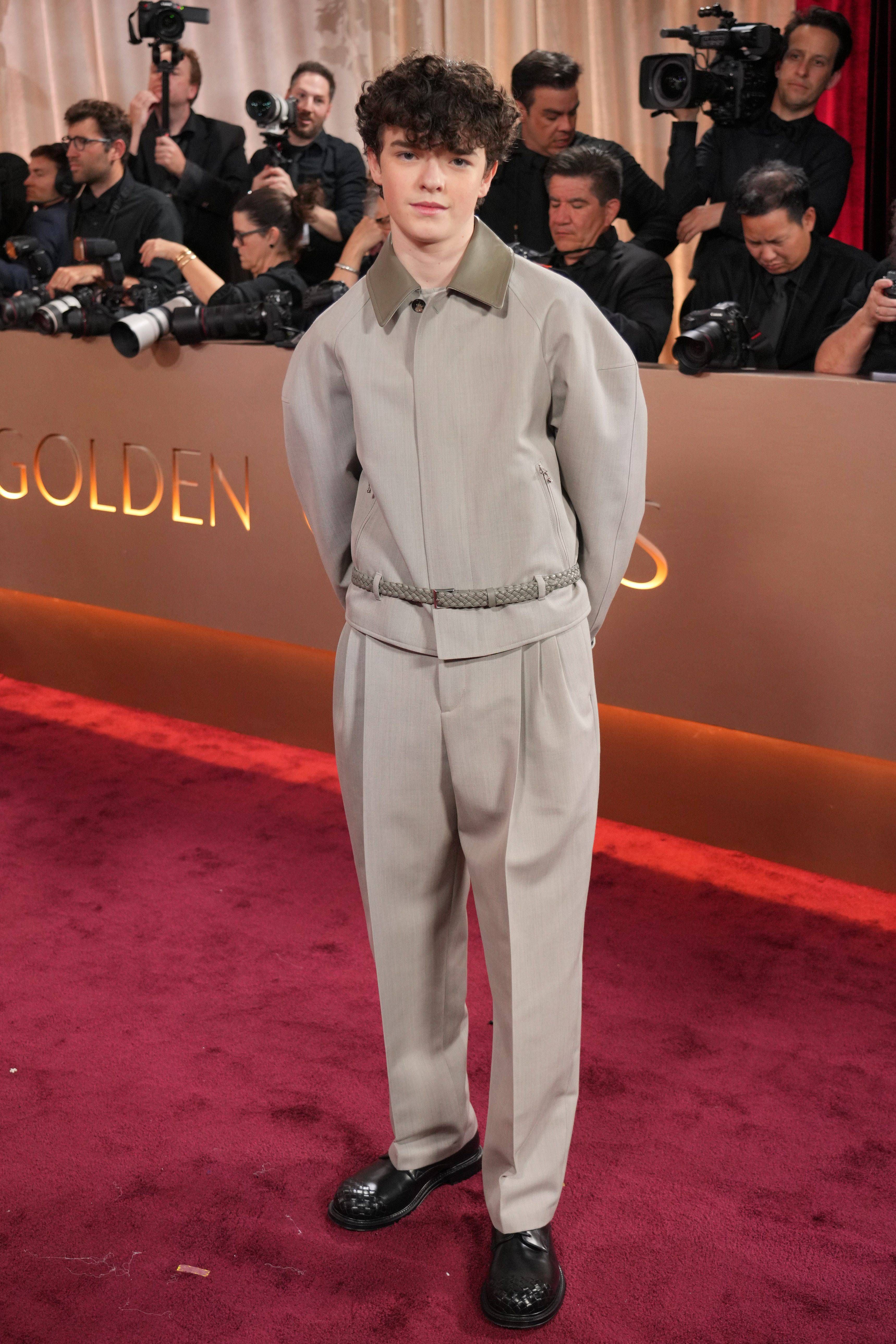 Owen Cooper, en la alfombra roja de la alfombra roja de los Globos de Oro 2026