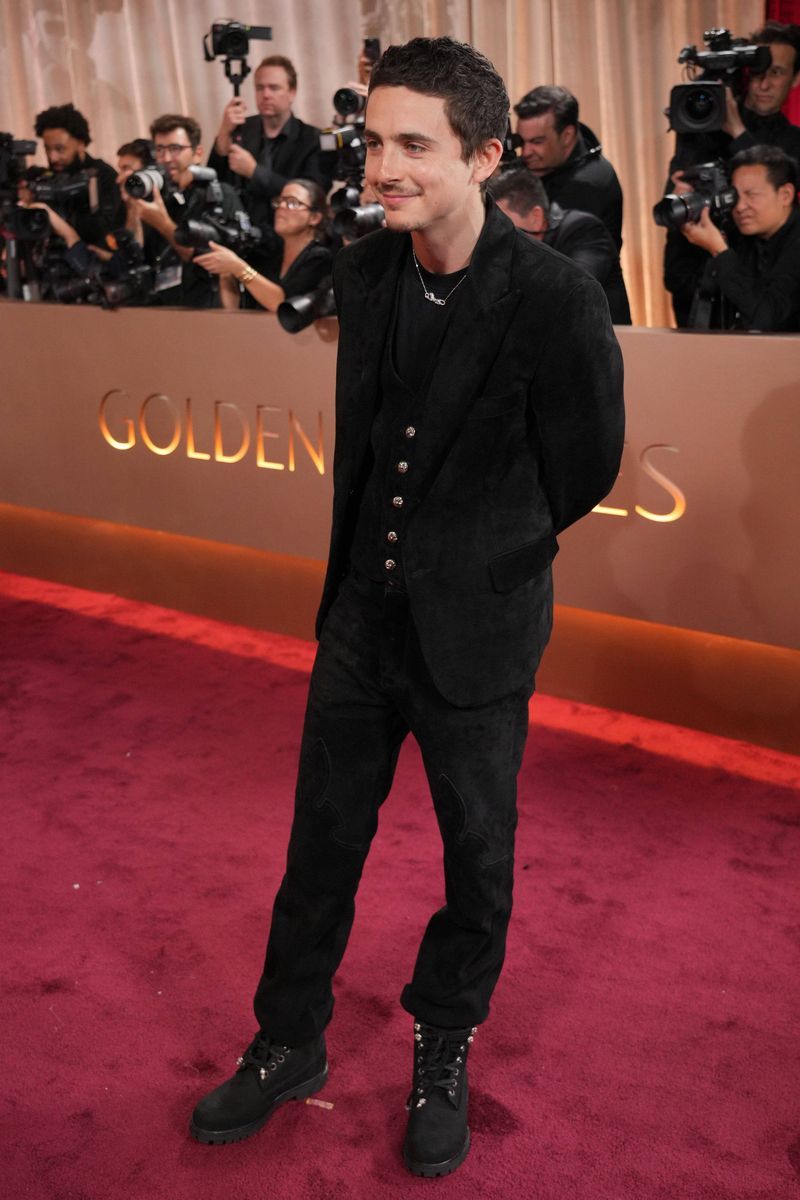 Timothée Chalamet, en la alfombra roja de los Globos de Oro 2026