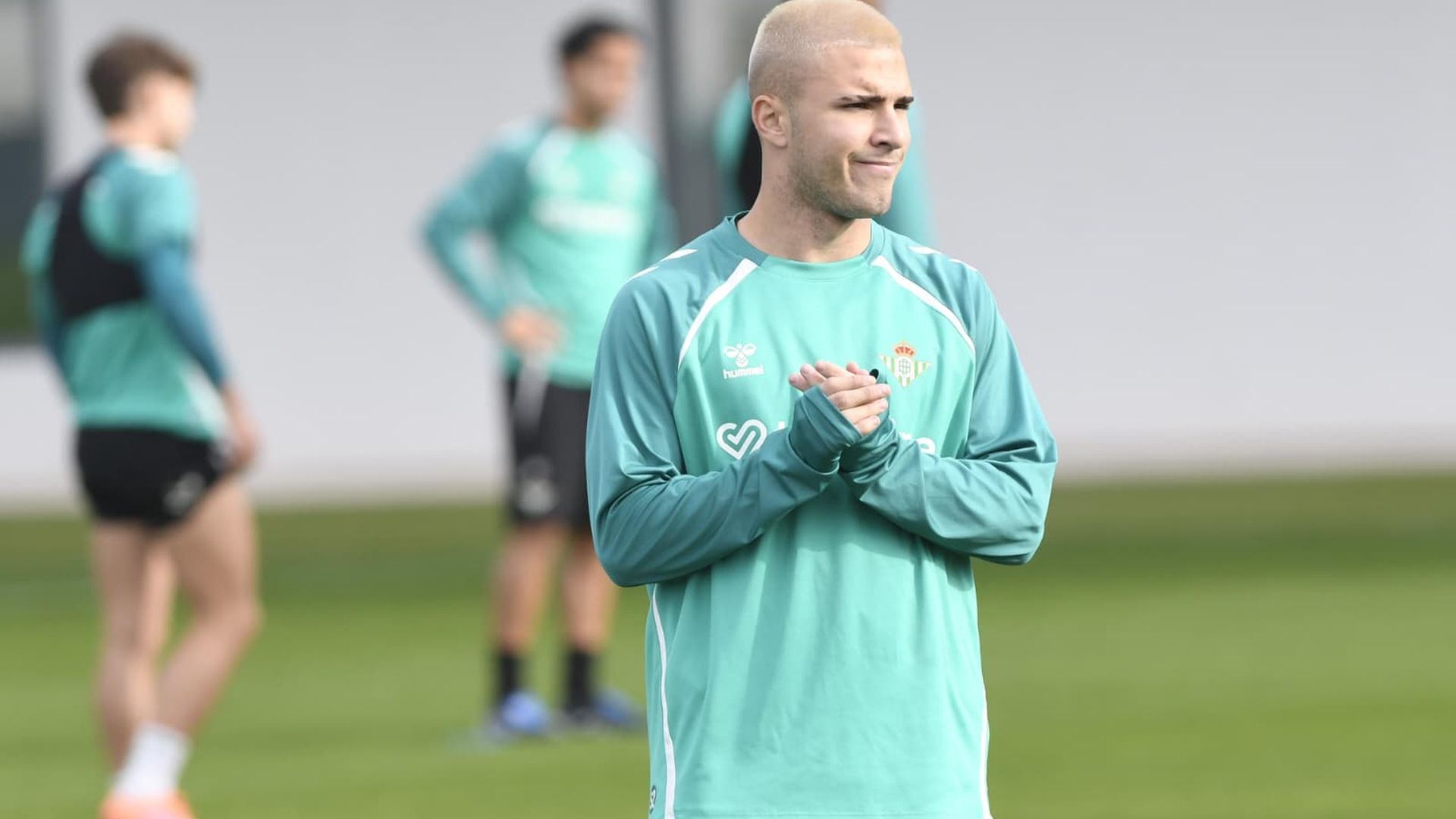 Pablo García, durante un entrenamiento del Betis