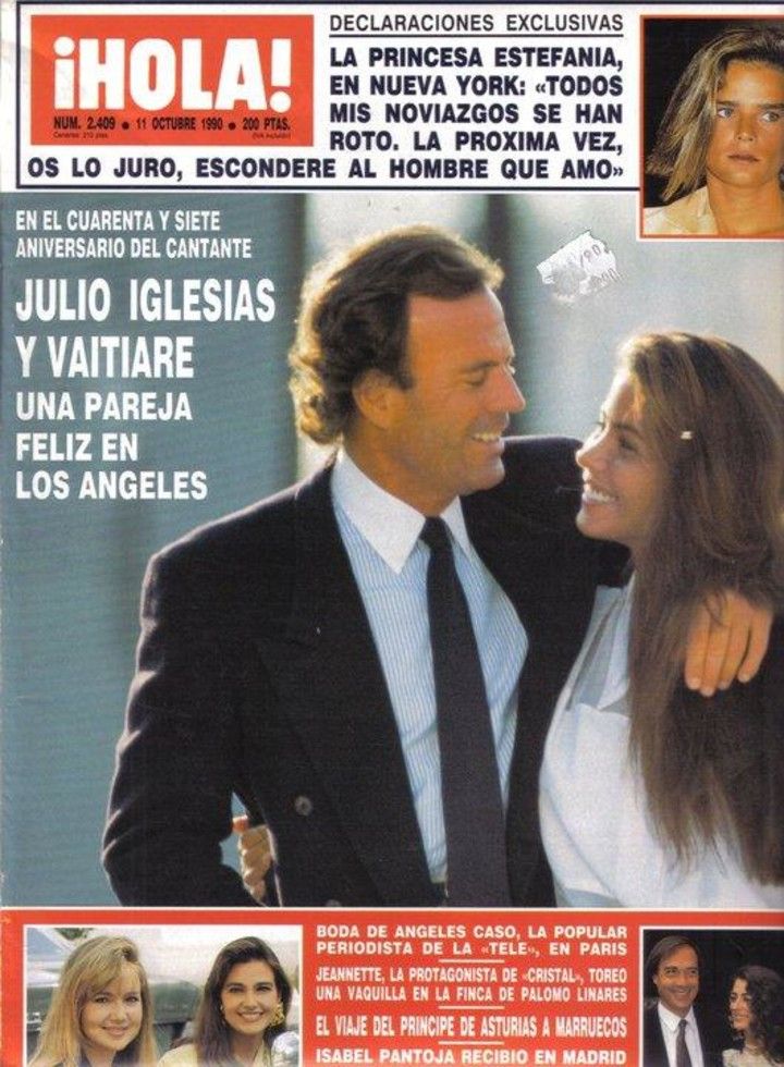 Vaitiare y Julio Iglesias en una de sus últimas portadas