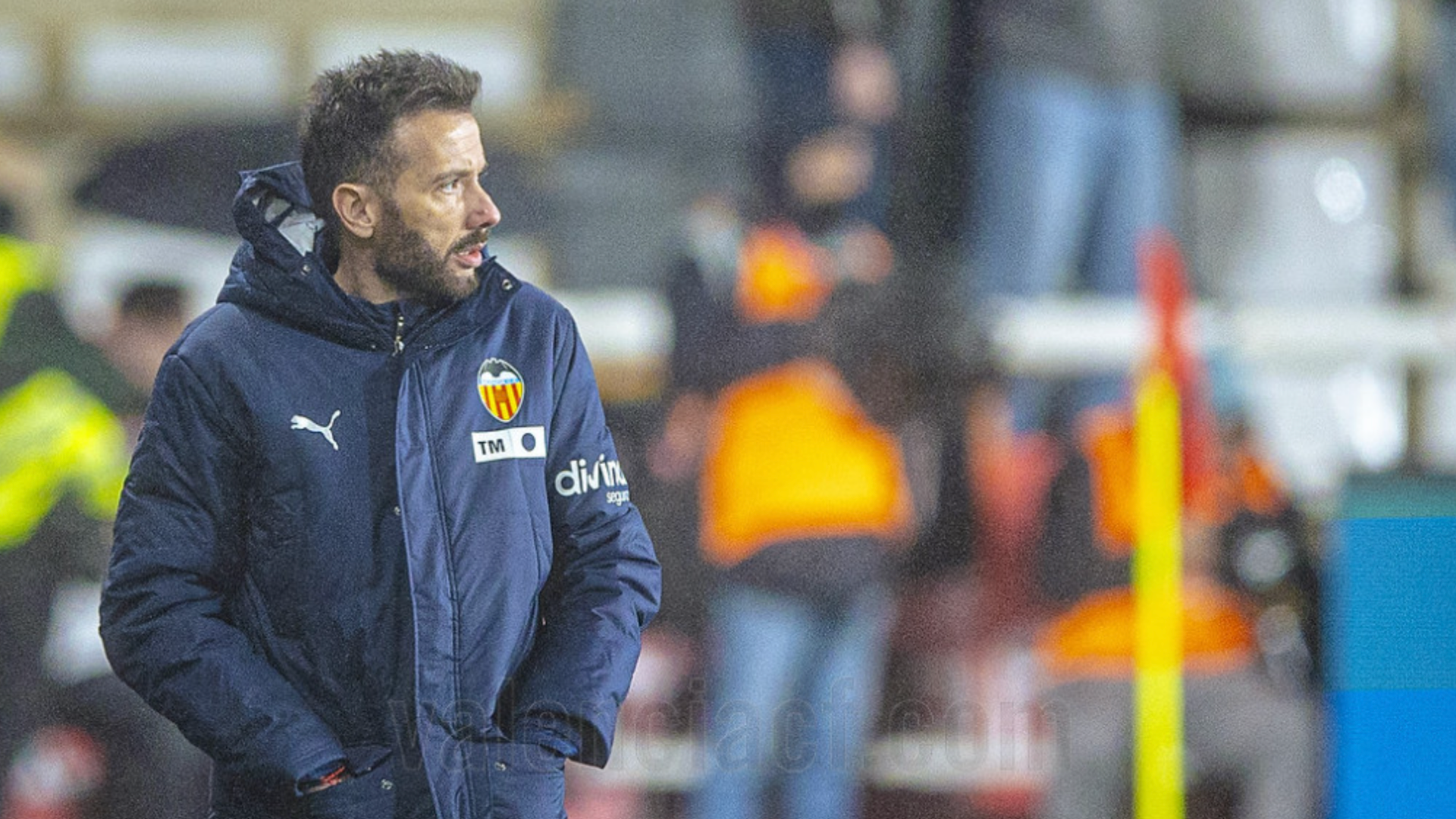 Carlos Corberán en el Burgos - Valencia CF