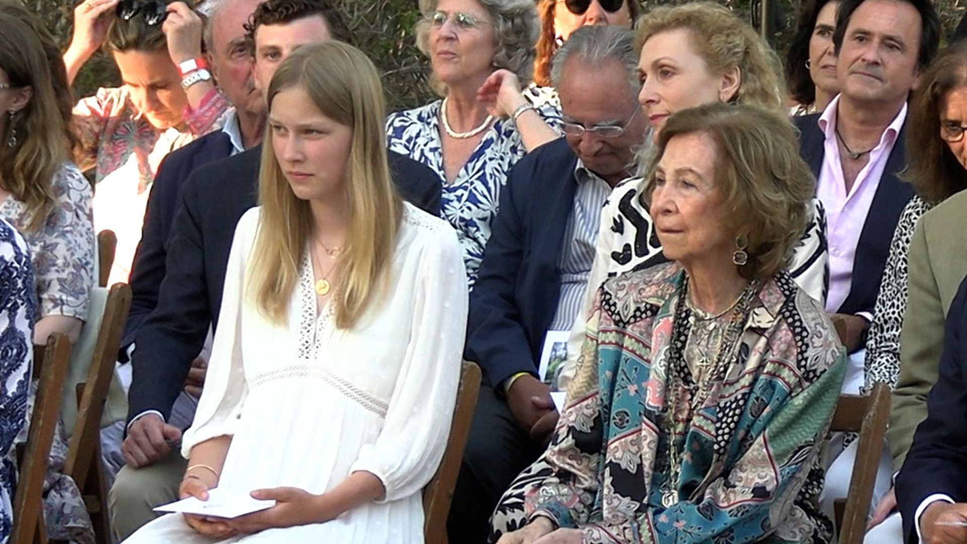 Eléonore de Bélgica junto a la reina Sofía