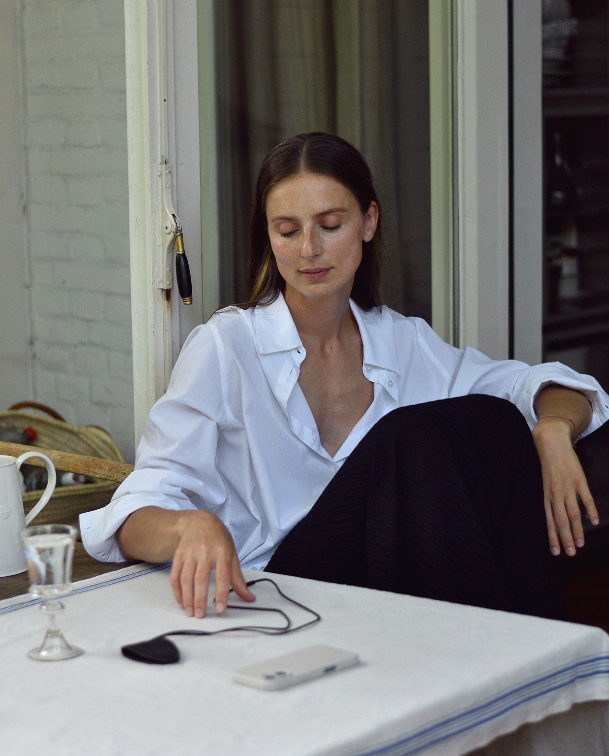 Camisa blanca de algodón de Yerse