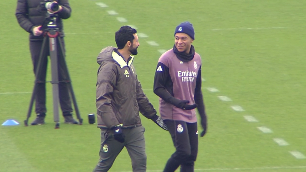 La conversación de Arbeloa con Mbappé en el último entrenamiento