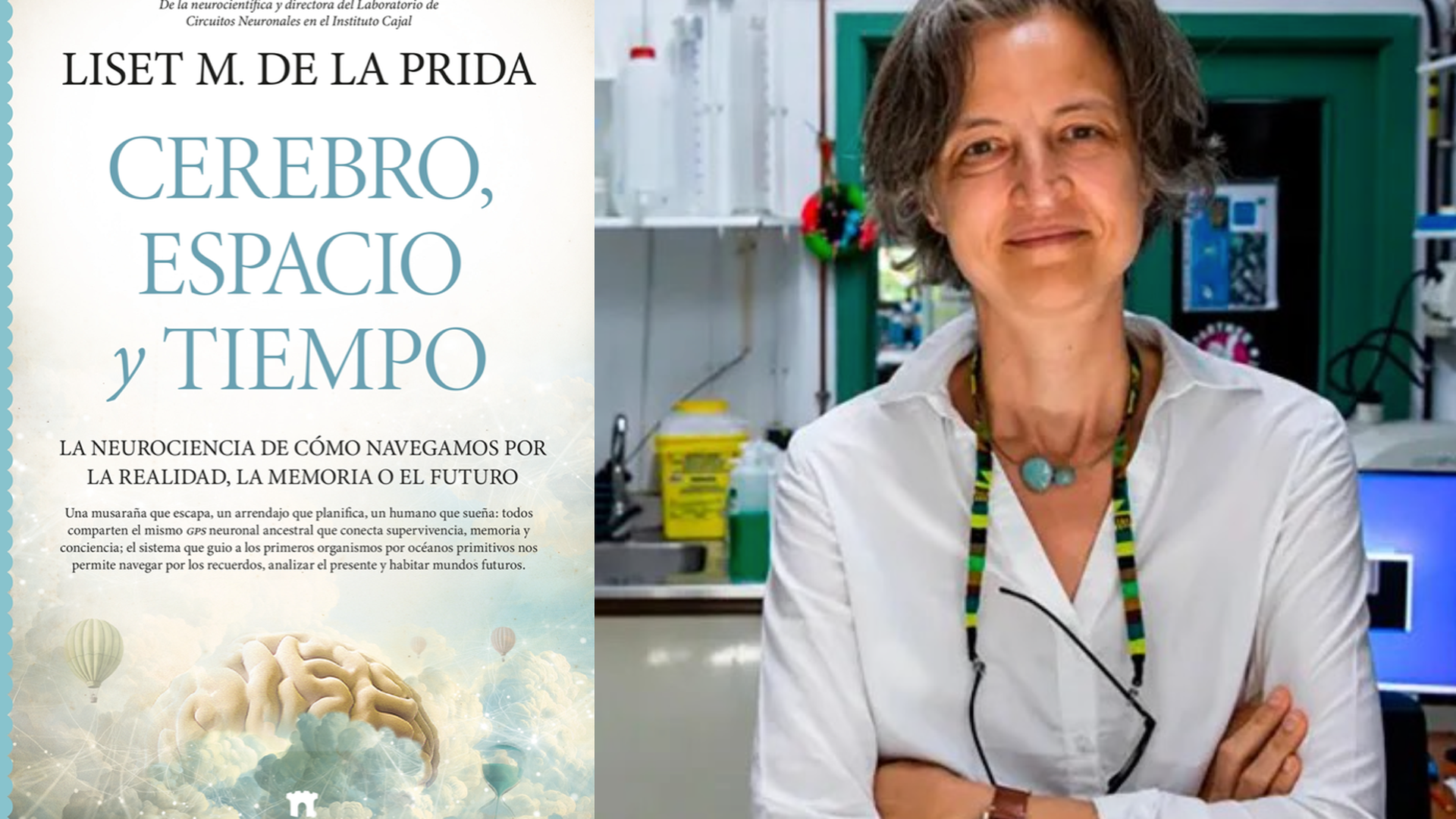 Liset Menéndez de la Prida junto a su libro 'Cerebro, espacio y tiempo'