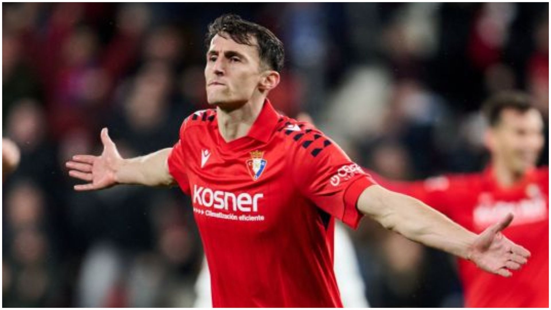 Ante Budimir celebra su primer gol ante el Real Oviedo