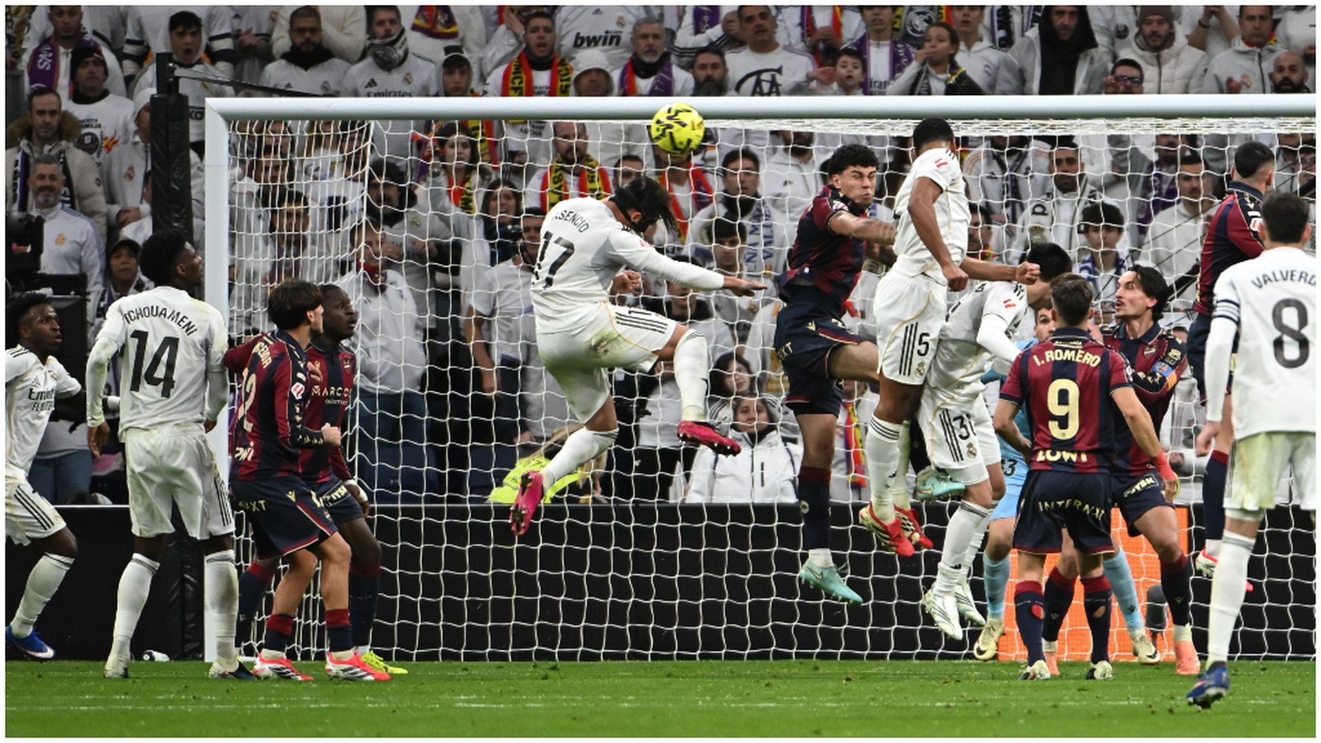 El gol de Raúl Asencio ante el Levante