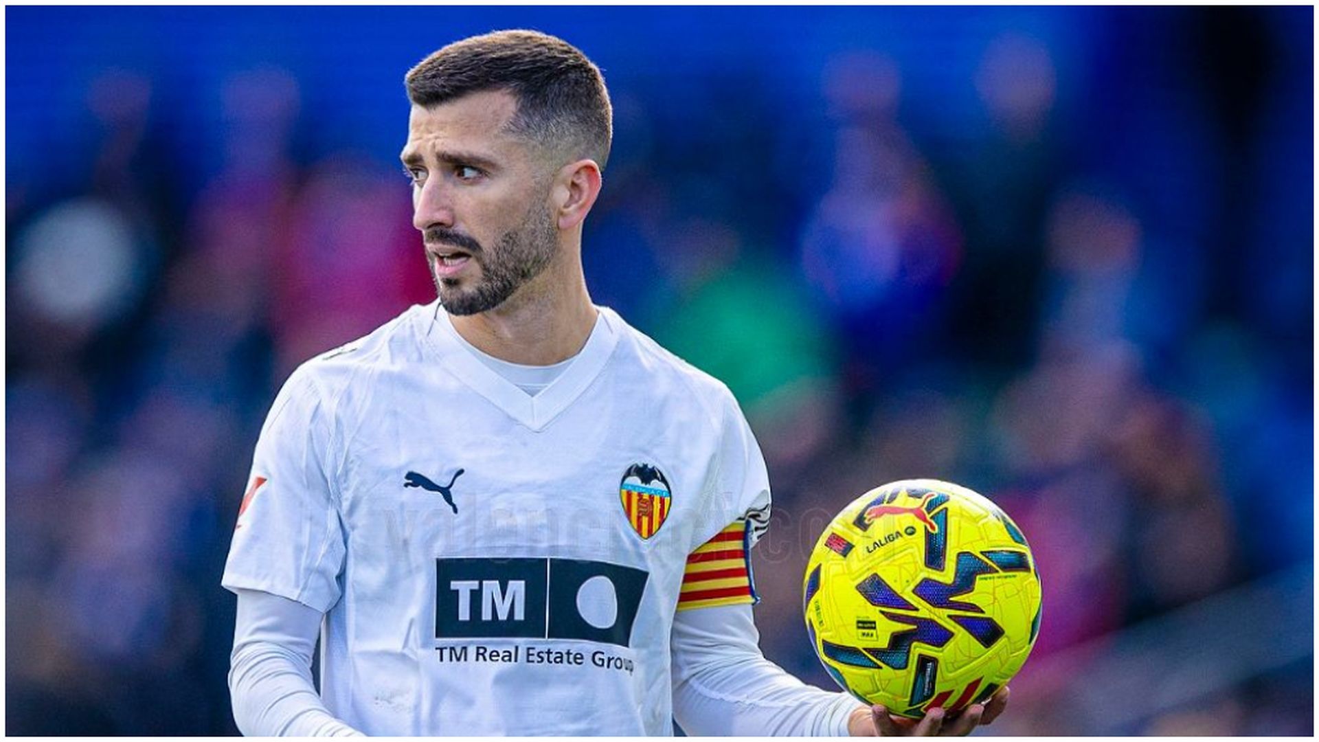 Gayá, durante el Getafe - Valencia