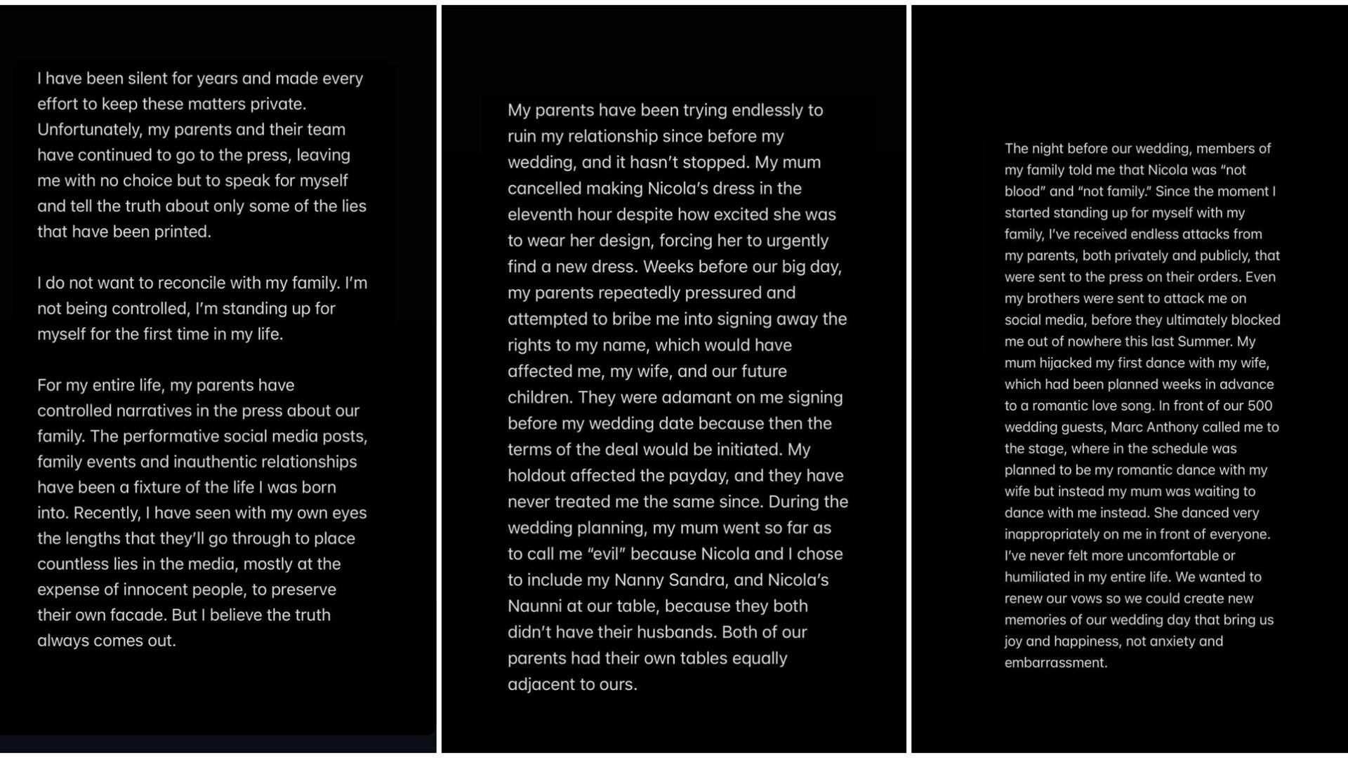 El comunicado de Brooklyn contra sus padres