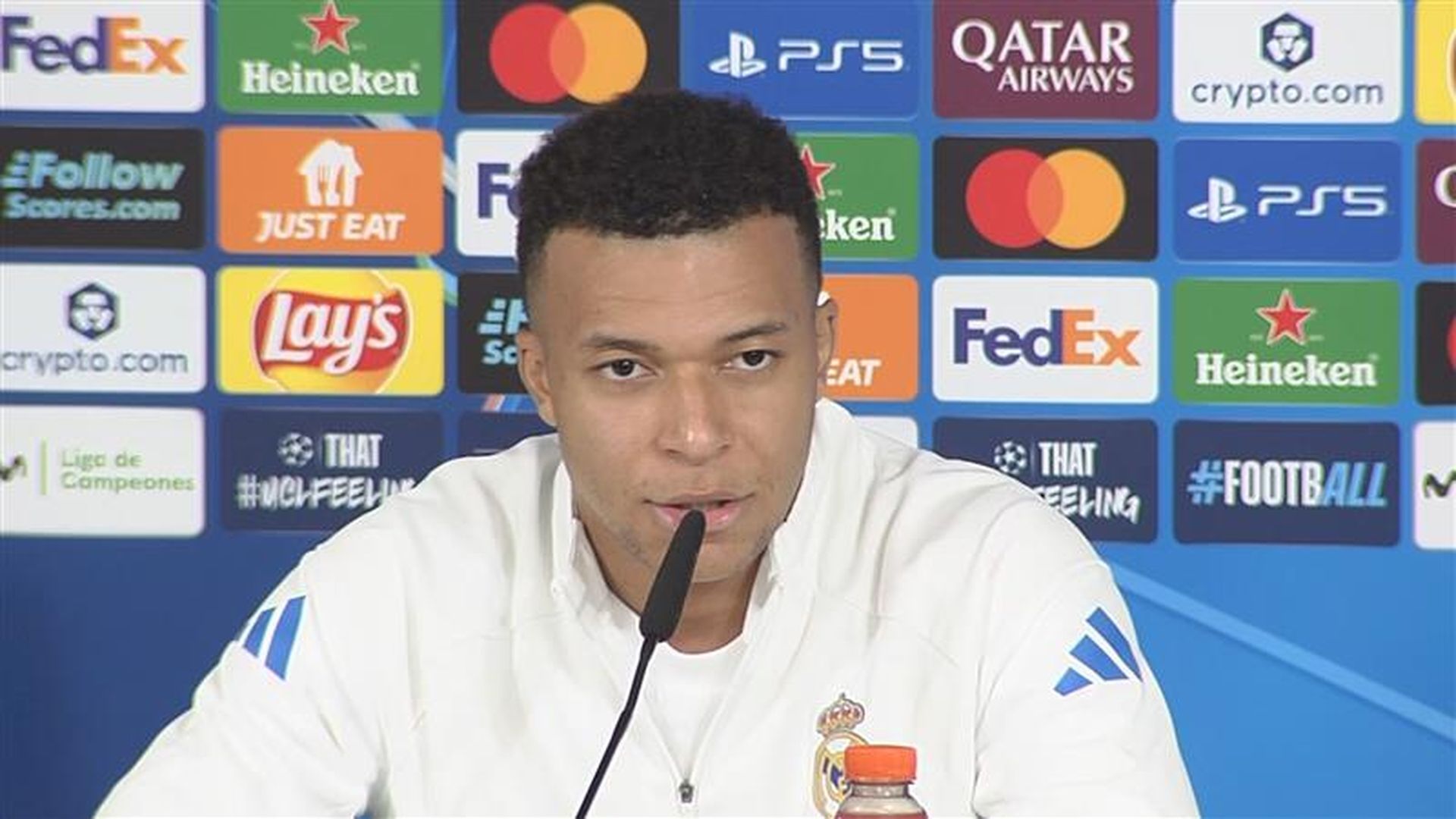 Kylian Mbappé, en rueda de prensa