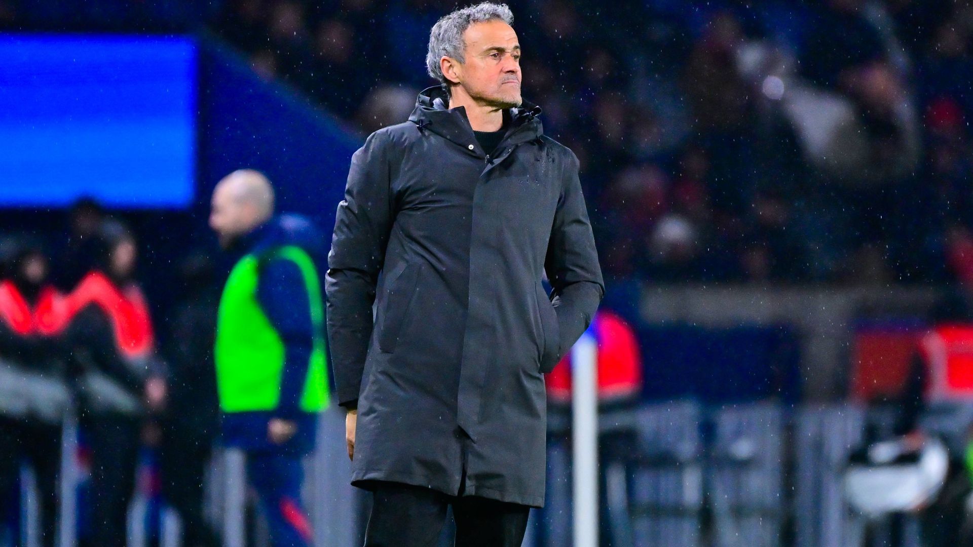 Luis Enrique en un partido con el PSG