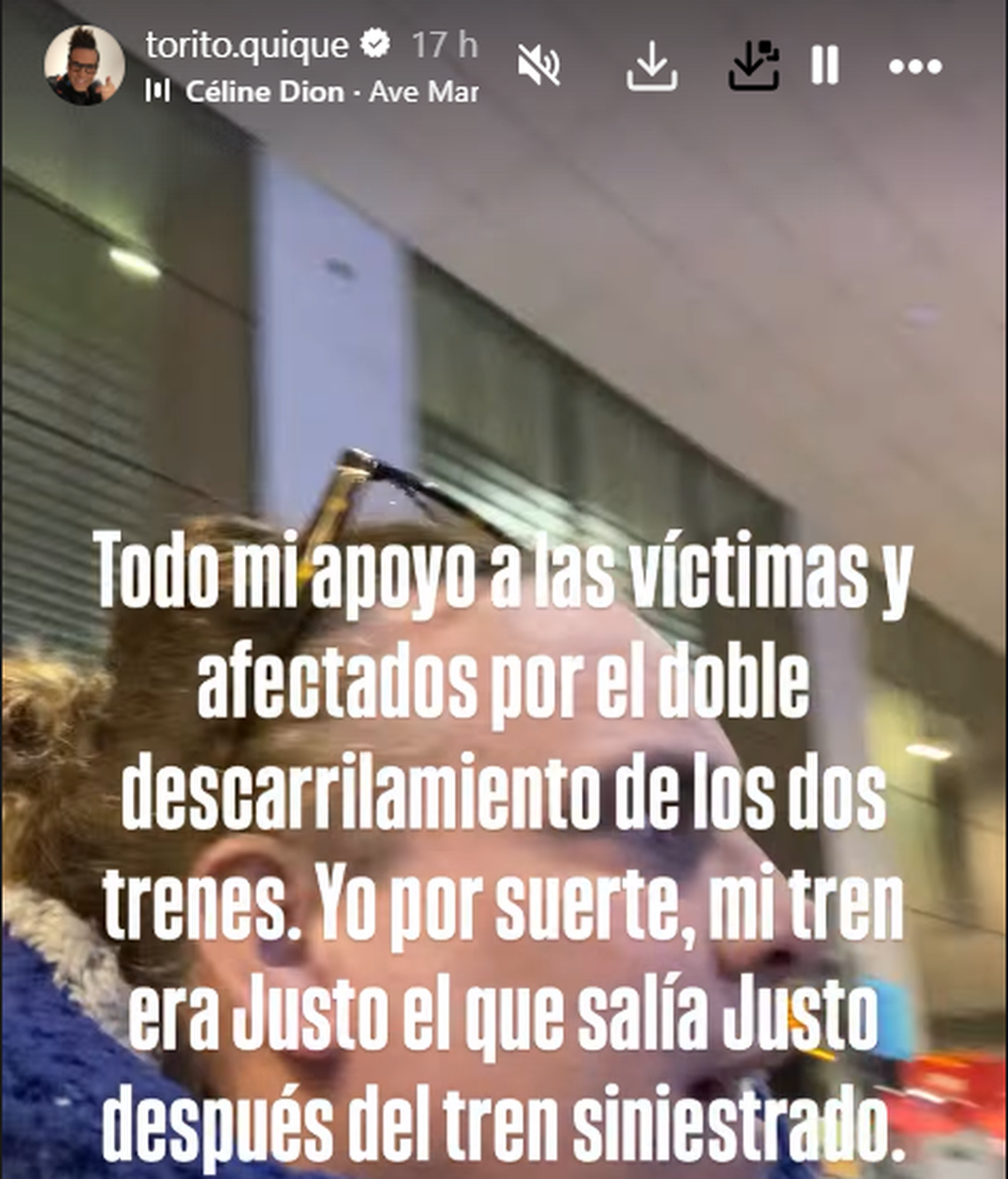 Torito, en la estación para coger el tren siguiente al del accidente