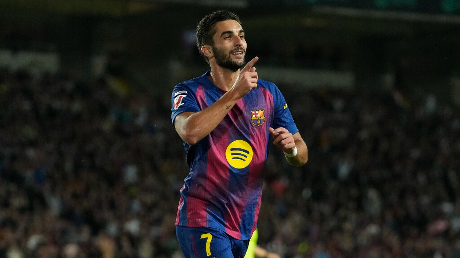 Ferran Torres celebra un gol del Barcelona