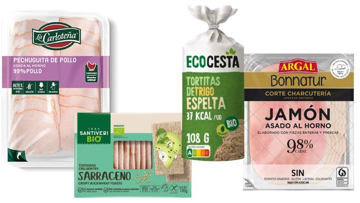 Fiambres con alto porcentaje de carne, tortas de trigo sarraceno o espelta