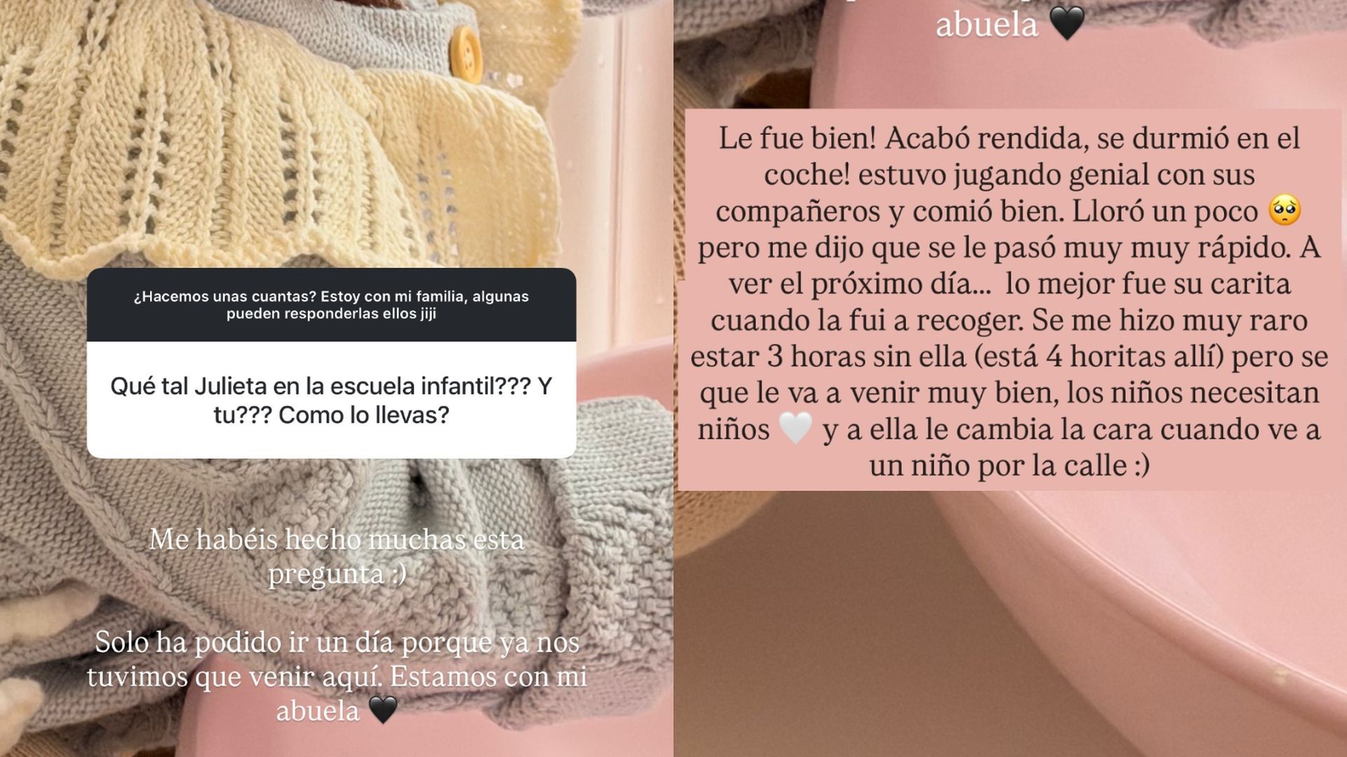 Marta Riumbau se sincera sobre el primer día de escuela infantil de su hija: "Acabó rendida"