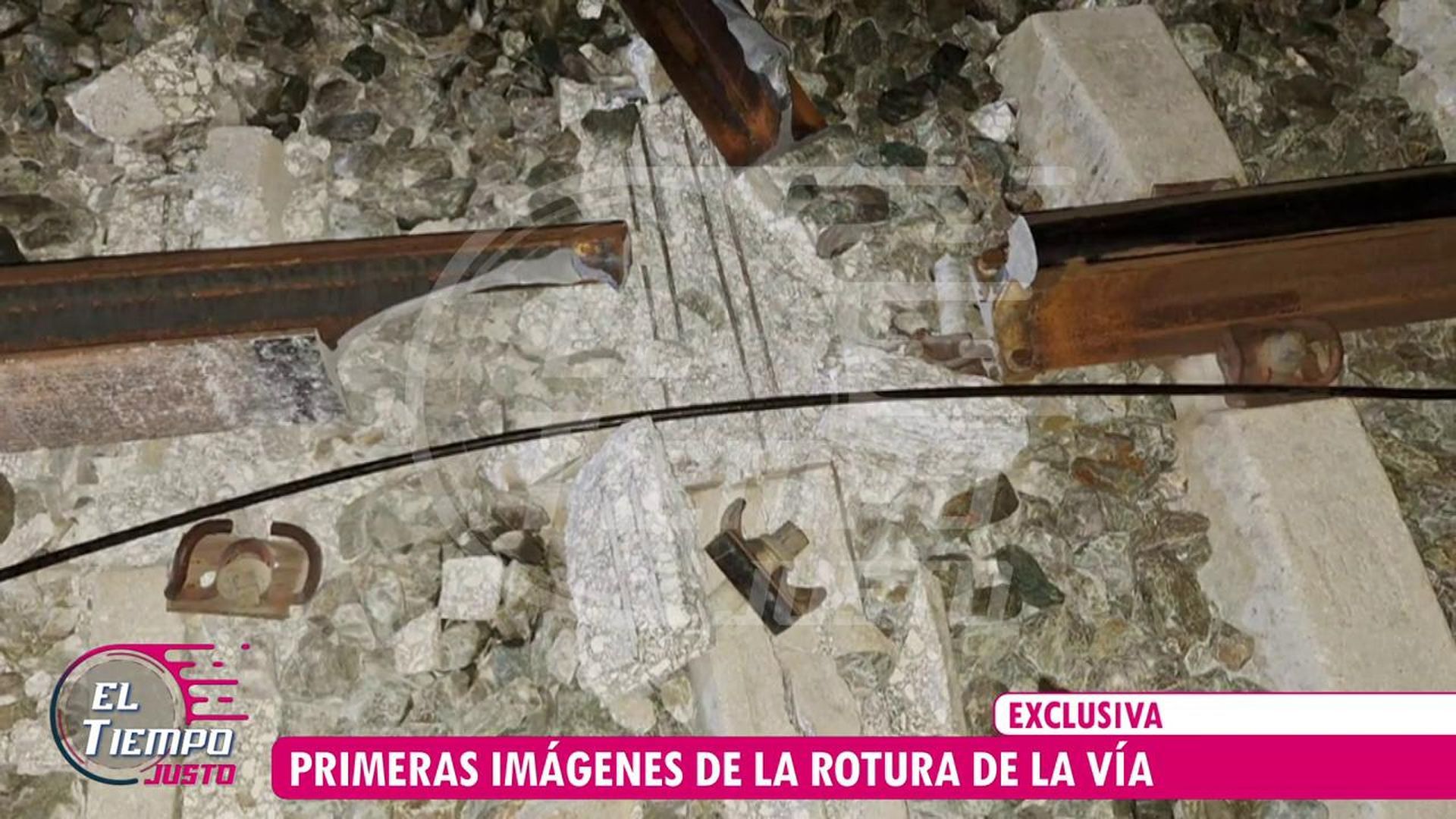 Imagen tomada de la rotura de la vía minutos después del accidente en Adamuz