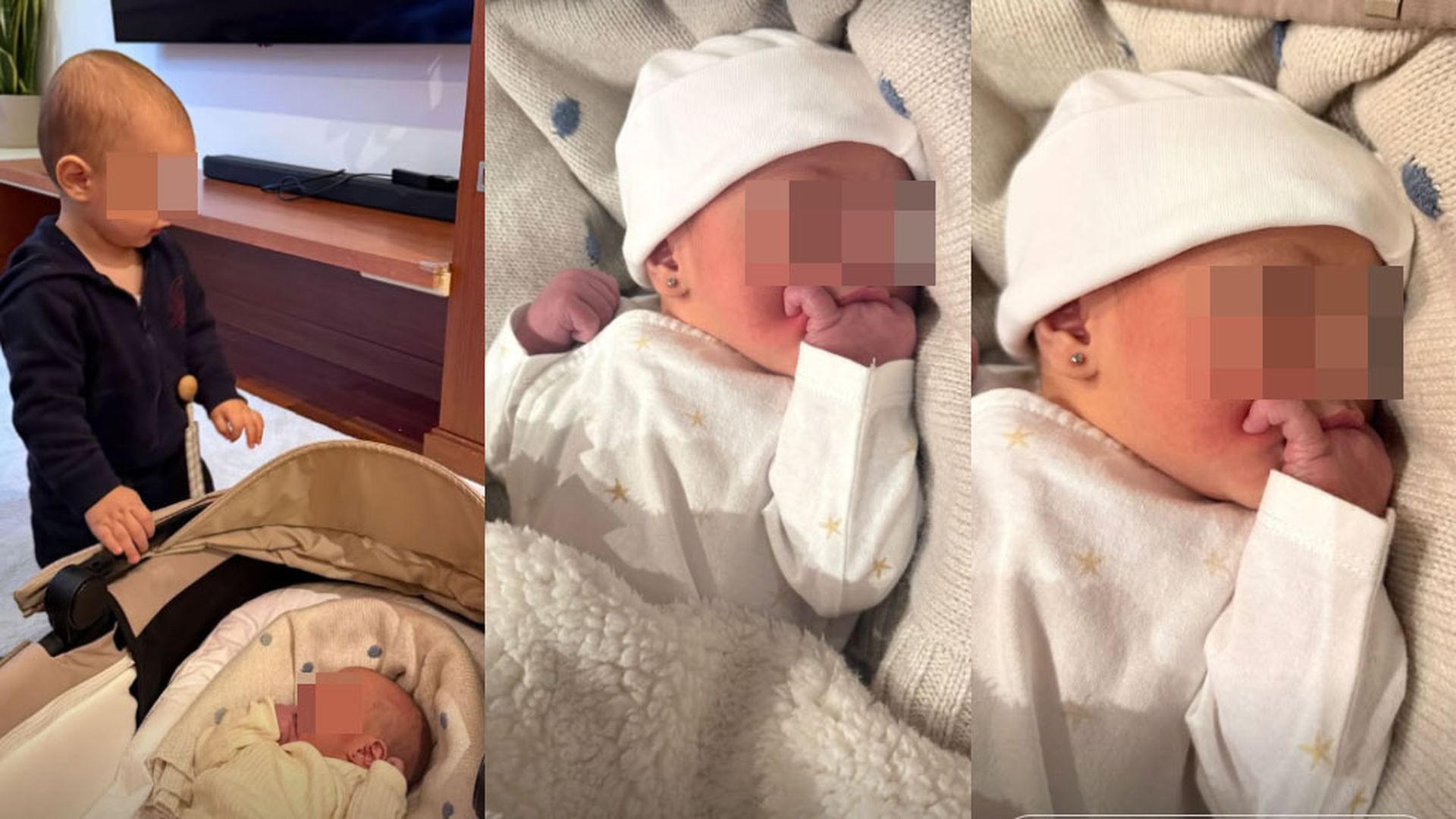 Carolina Monje presenta a su hija recién nacida