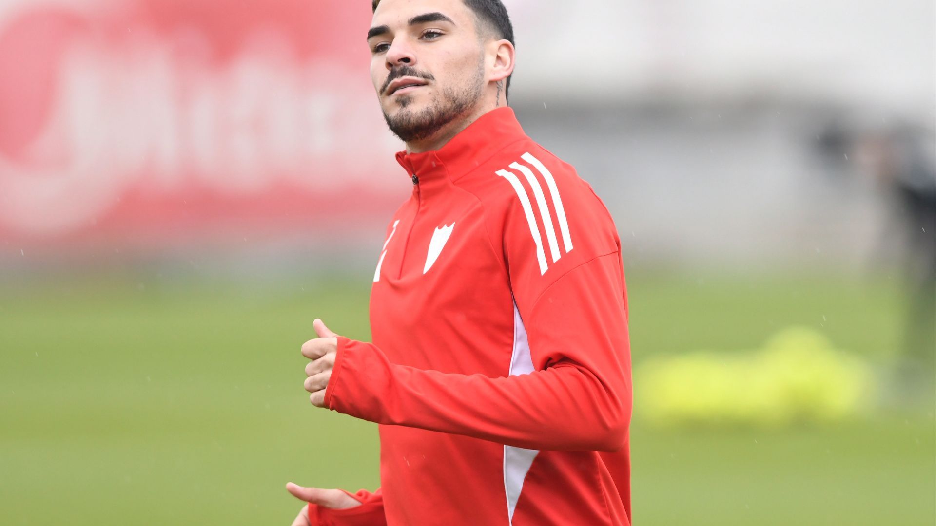 Isaac Romero, en el entrenamiento