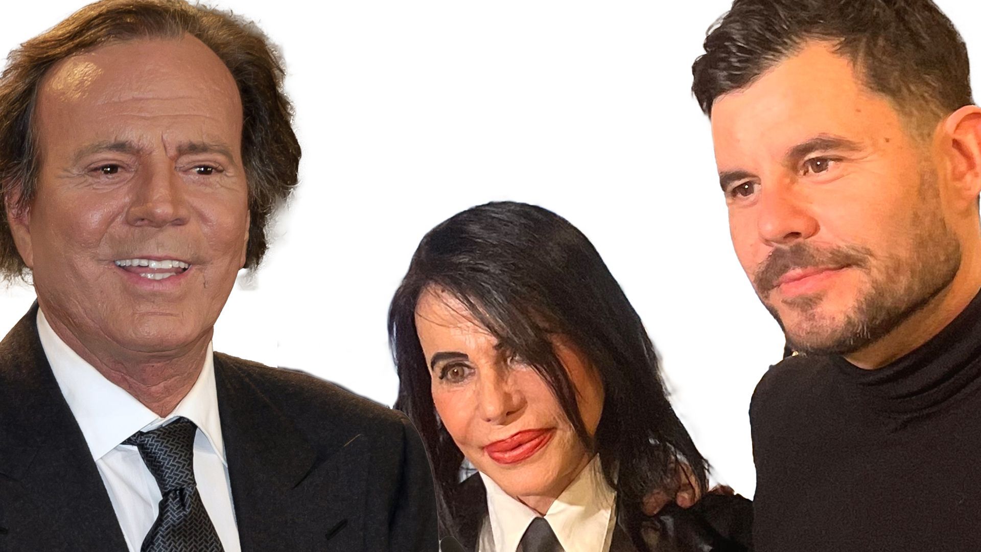 Javier Santos y su madre, María Edite, junto a Julio Iglesias