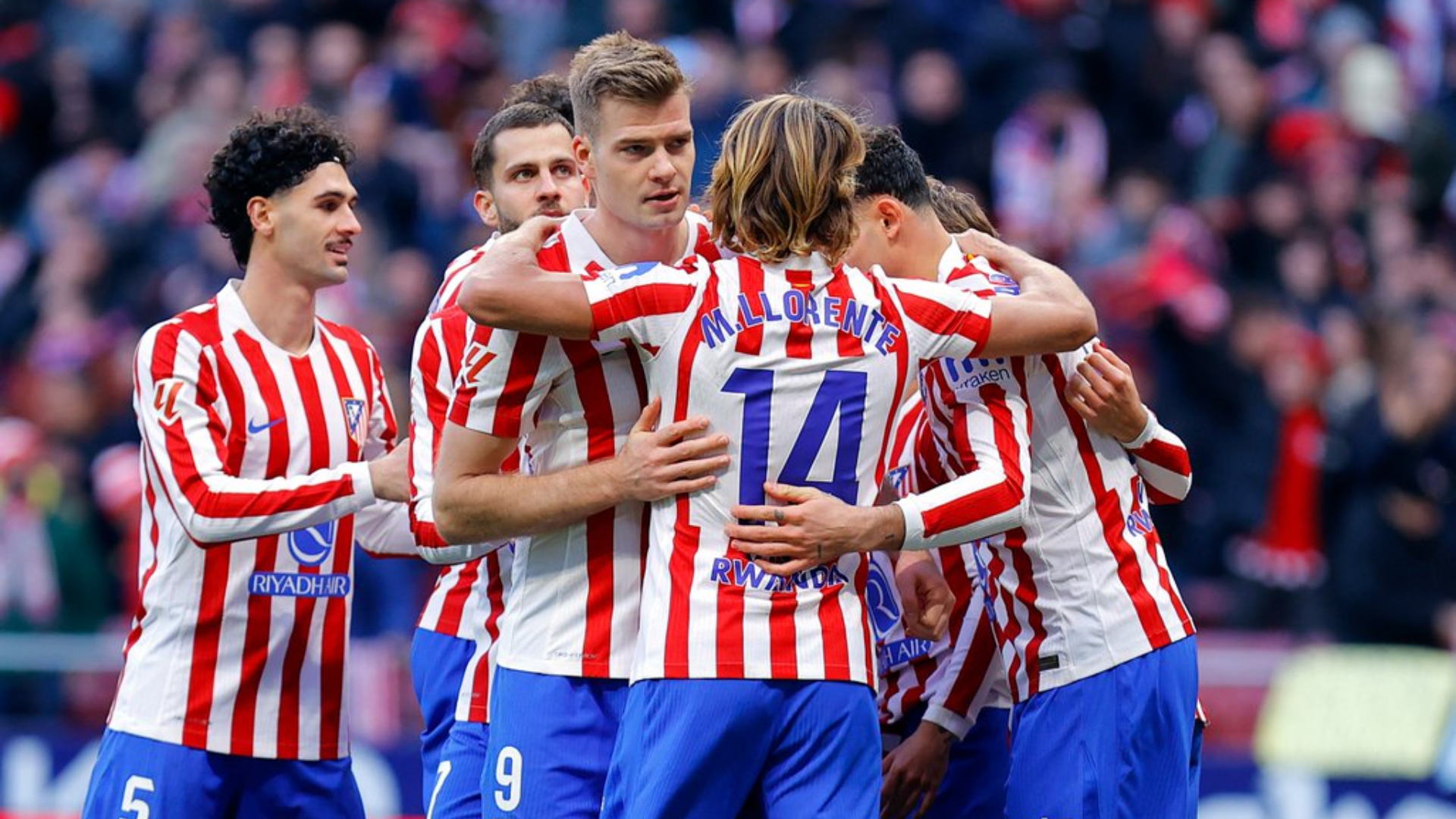 Los jugadores del Atlético de Madrid celebran un gol ante el Alavés Los jugadores del Atlético de Madrid celebran un gol ante el Alavés
