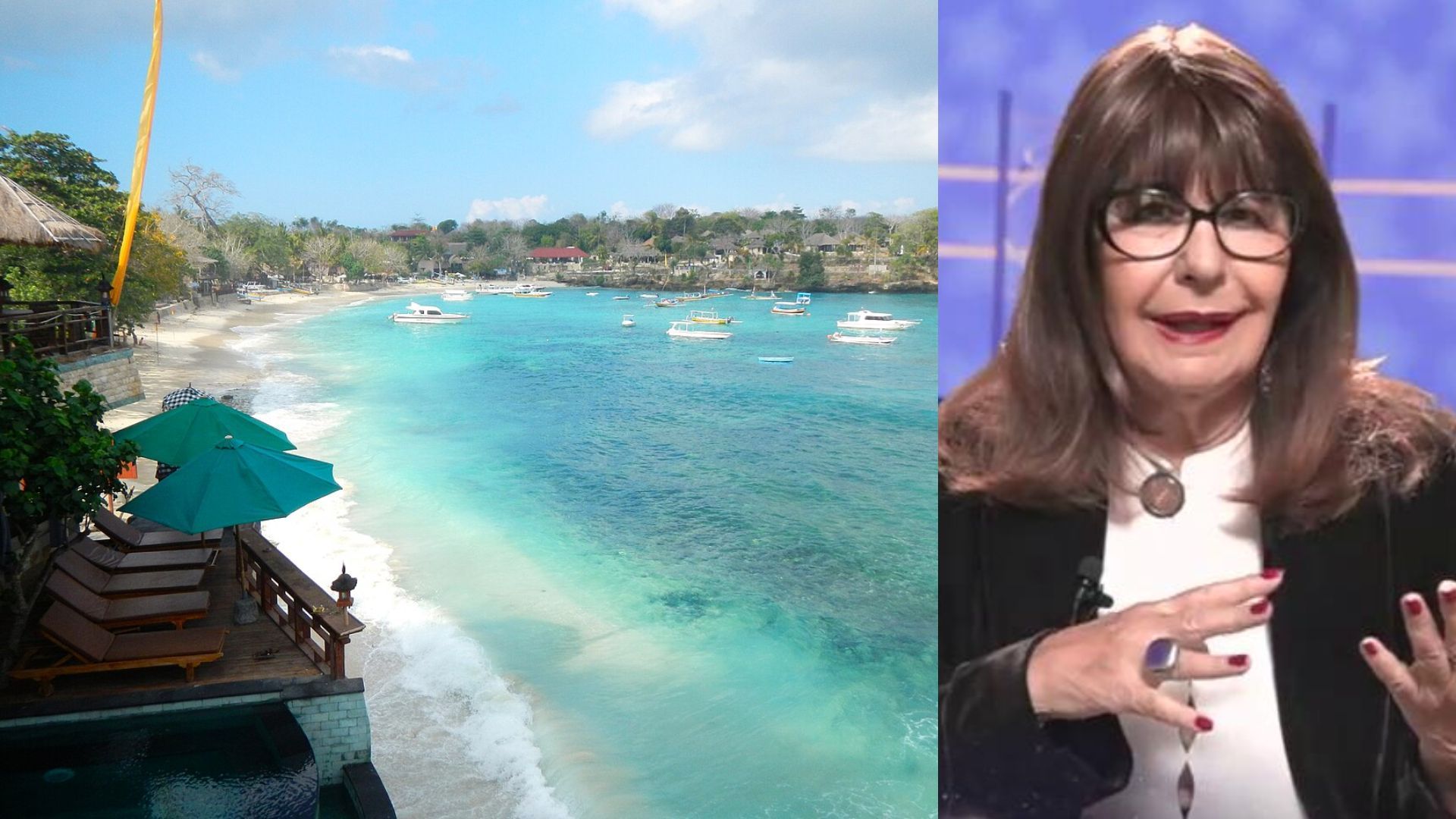 Esperanza Gracia y la playa de Nusa Lembongan, en Bali