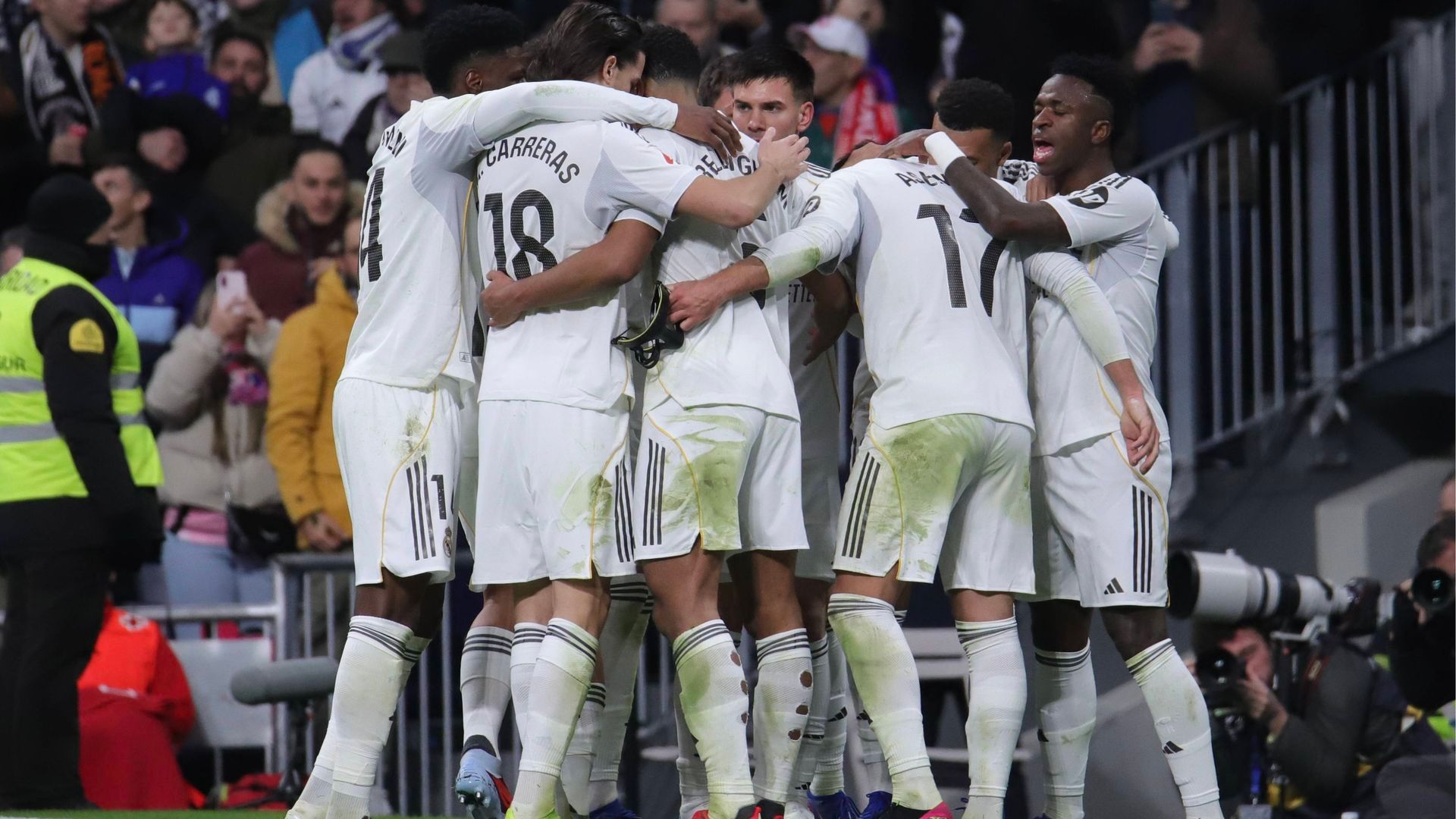 Los jugadores del Real Madrid en un partido de LALIGA