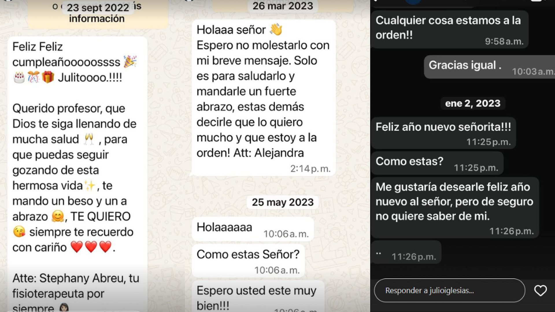 Los mensajes de la extrabajadora de Julio Iglesias